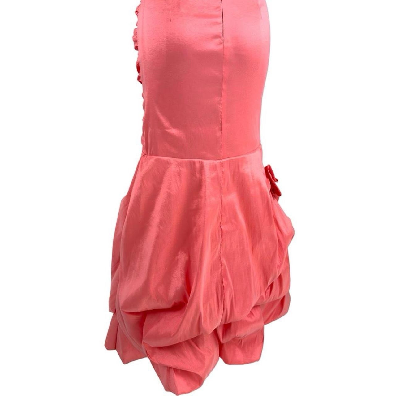 Vintage Pink Prom Dress Maxi Gown Glam Y2K Corset Mermaid Ruched Taffeta 4