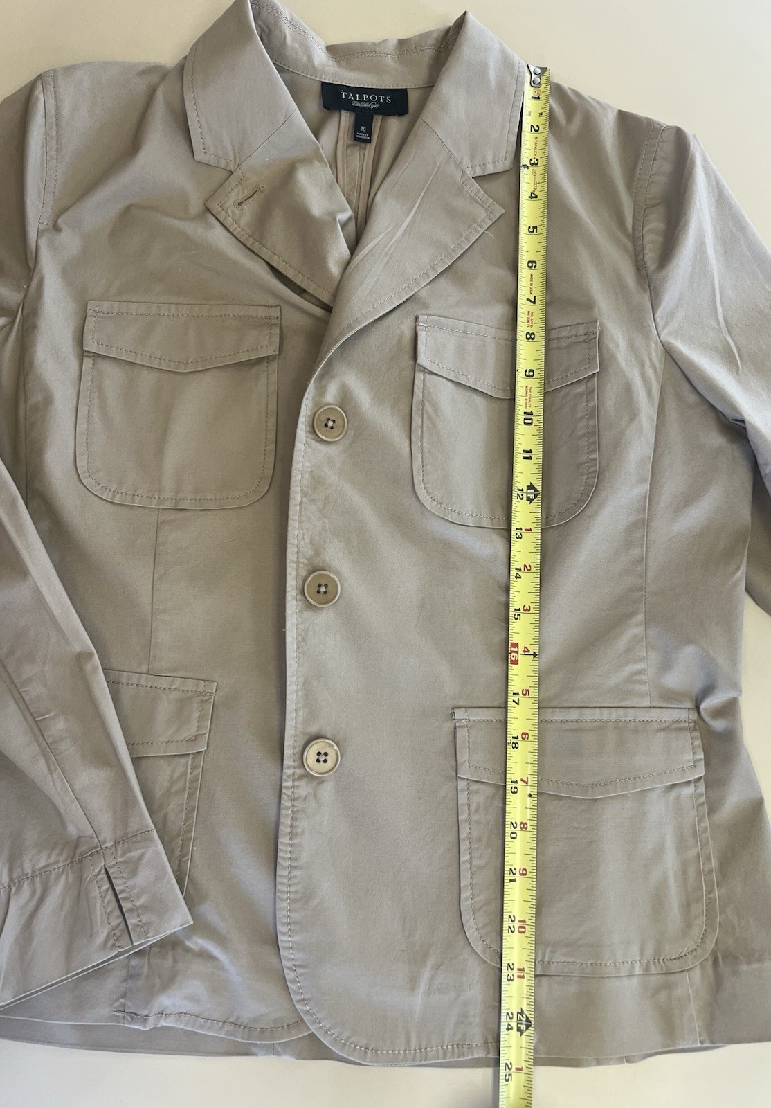 Talbots safari jacket womens size 16 in tan
