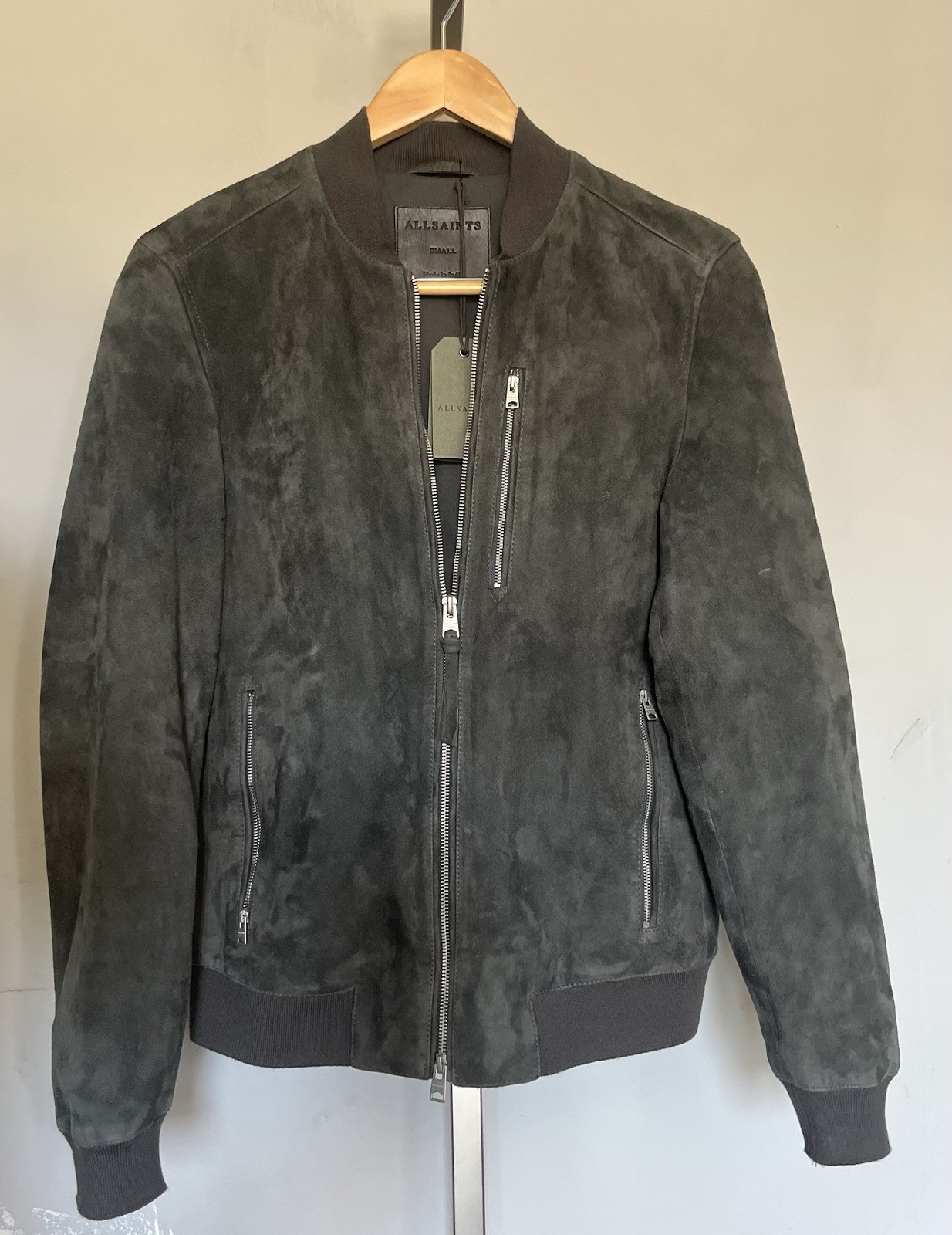 ALLSAINTS Men’s Kemble Suede Bomber Jacket Size Small Lightly Used With Tags