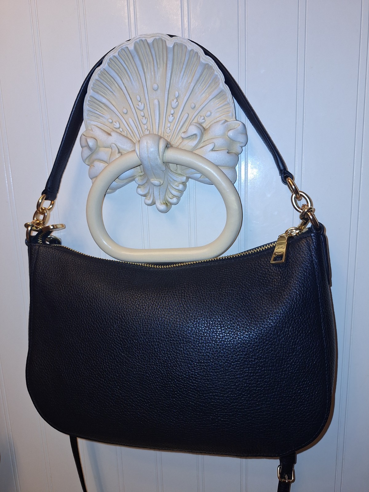 Coach Chelsea Black Pebbled Leather 2 Way Shoulder Crossbody Bag- 56819