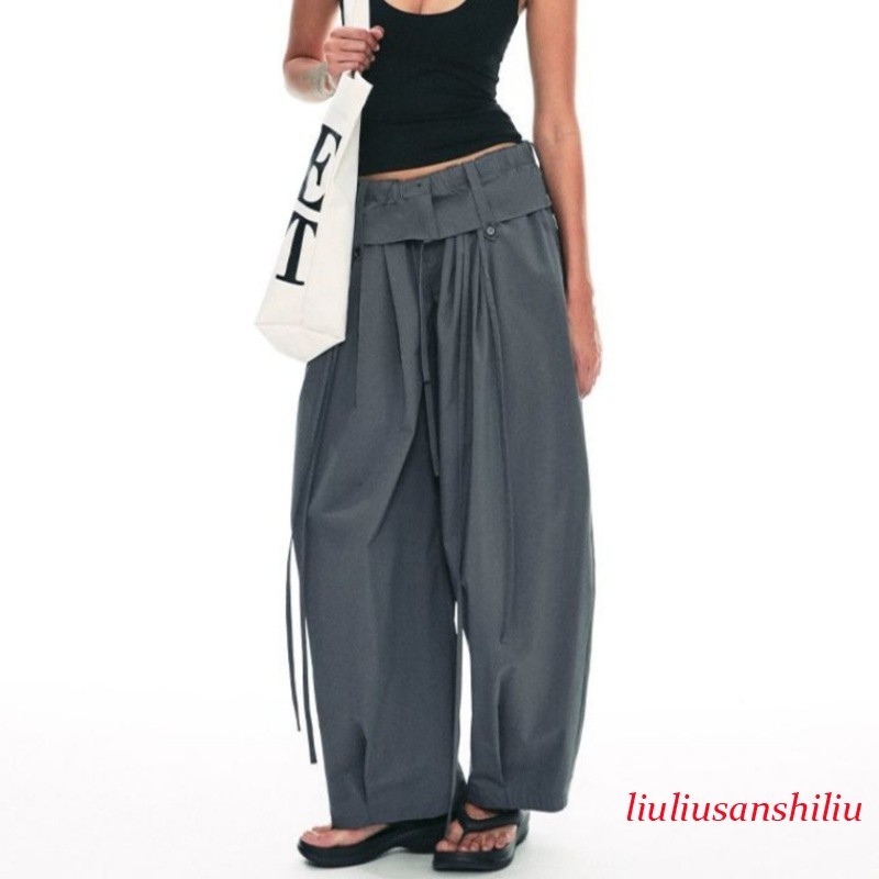 Korean-style Women’s Loose Wide-leg Pants Spring Summer Casual Straight Trousers