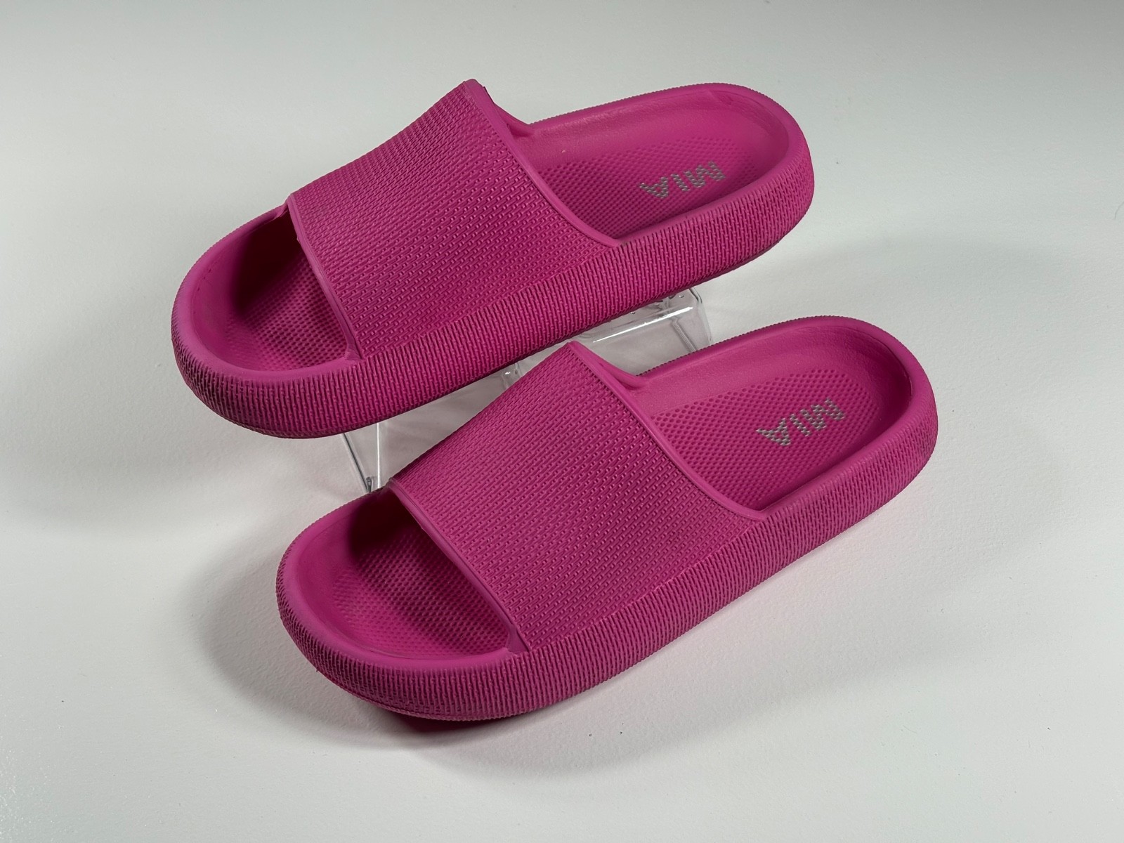 MIA Slides Womens 7 Pink Comfort Sandals Soft Cushion Slip On Pool Beach Casual