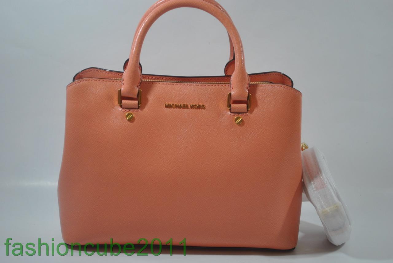 New With Tag MICHAEL Michael Kors Savannah Leather Medium Satchel Bag
