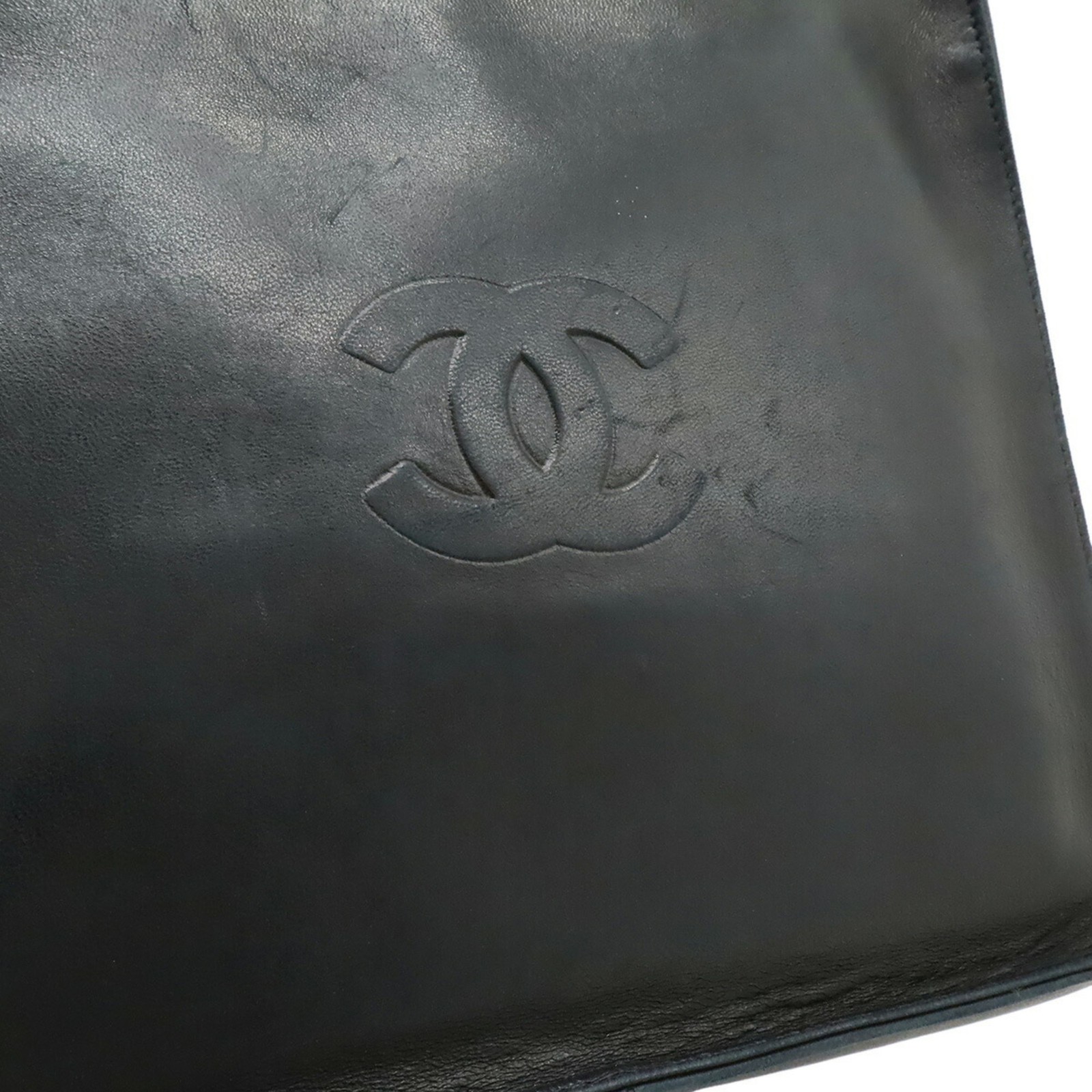 CHANEL Camellia Coco Mark Tote Bag Shoulder Lambskin Leather Black GZl1imbr