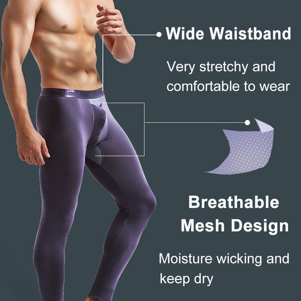 Mens Thermal Underwear Set Undershirts Long Johns Top Bottom Pants Base Layer