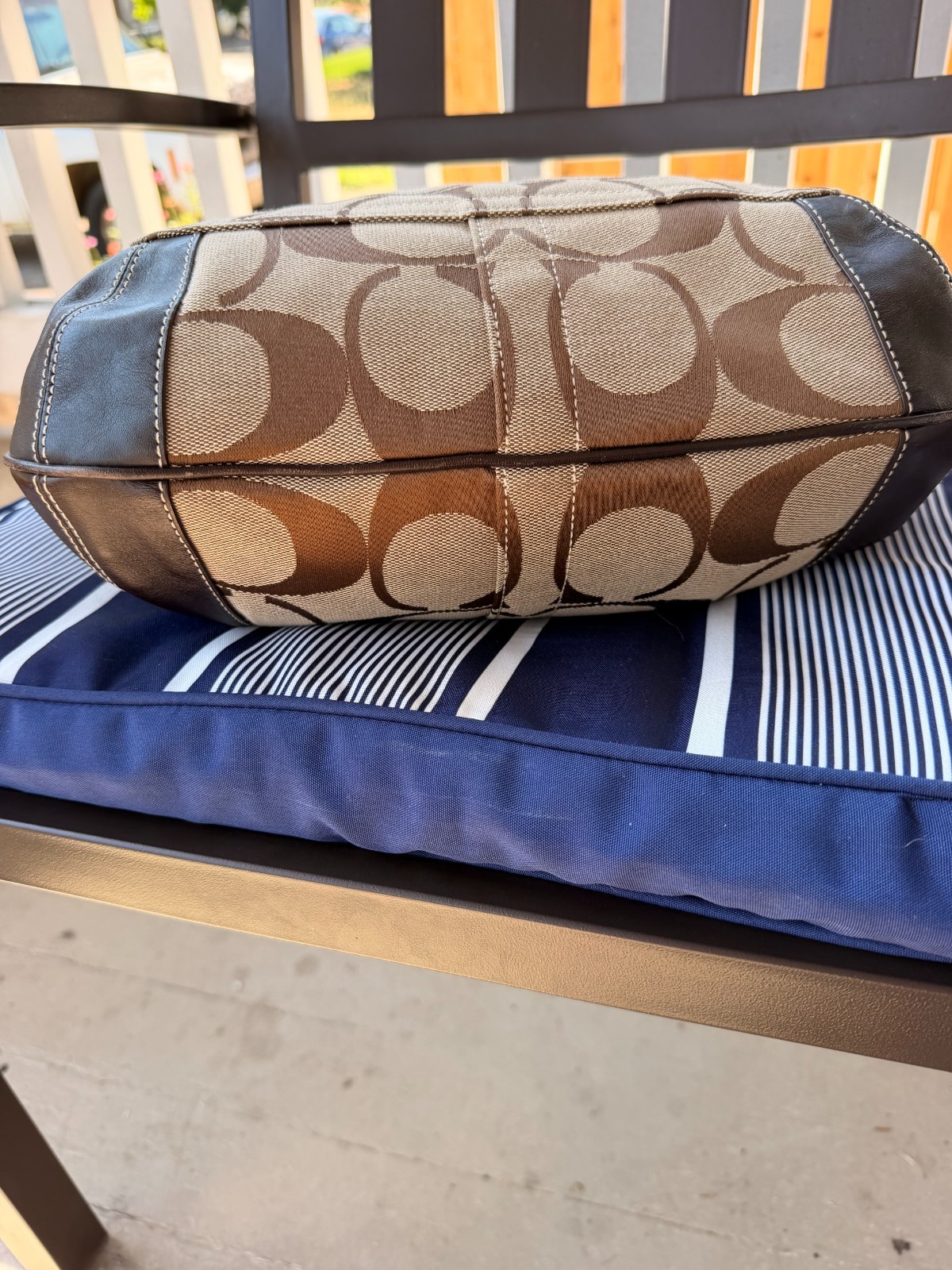 Coach 2007 Y2K Ergo Signature Brown Canvas and Leather Hobo Bag 11290