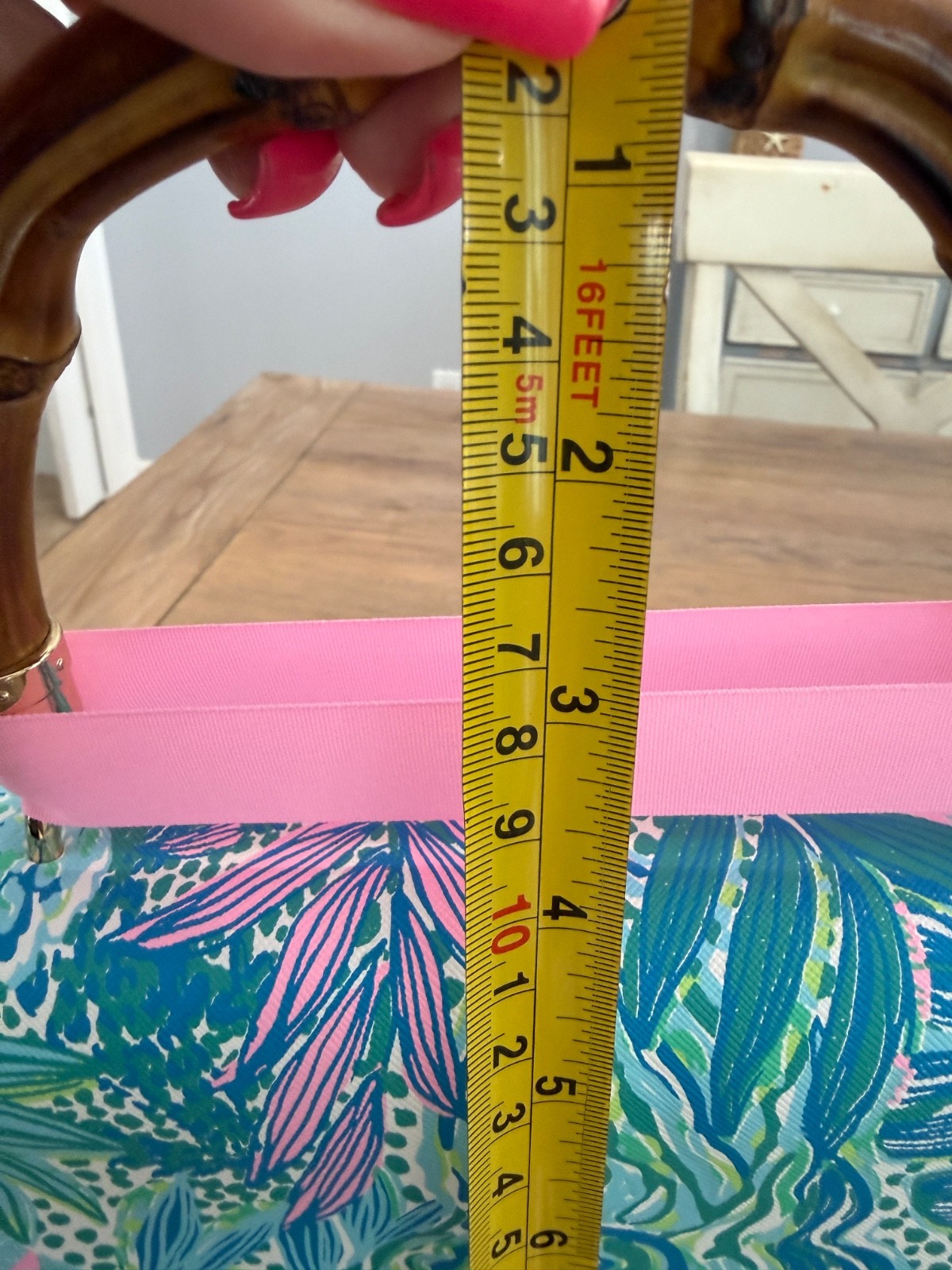 New Lilly Pulitzer Bamboo Handle Mini Bag In Botanical Green Holiday In The Sun