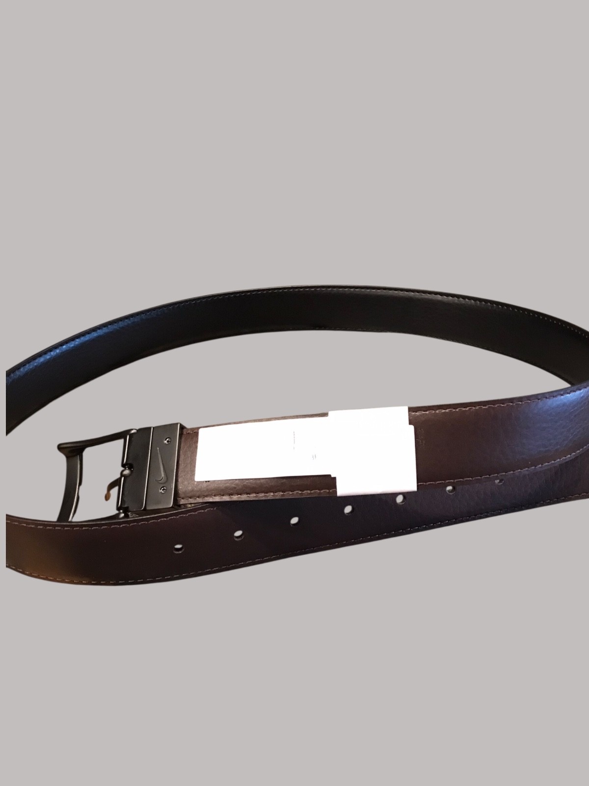 NWT Nike Golf SWOOSH Reversible Black / Dark Brown Belt Sz 38 – 45 1/2”