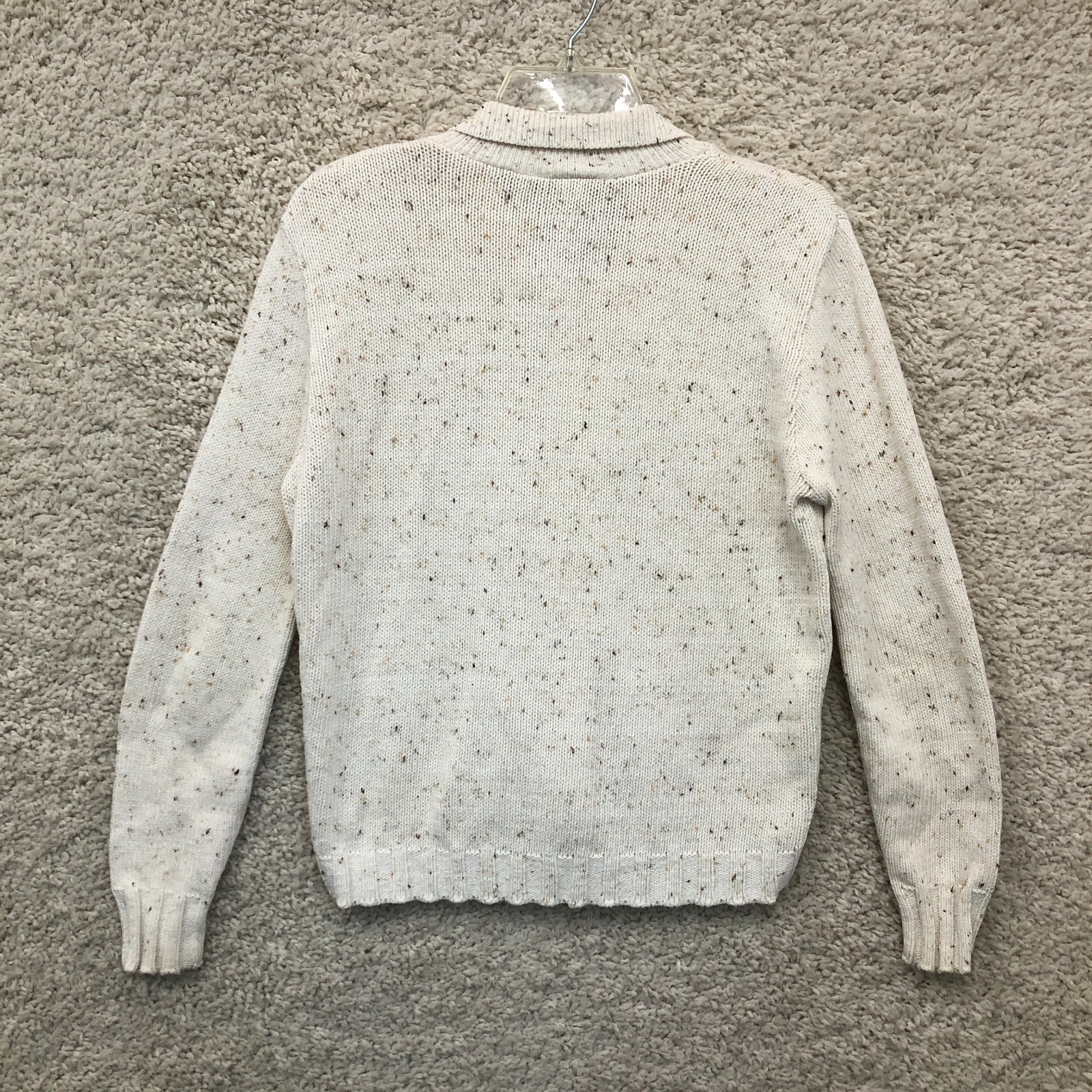 VINTAGE Kathy Ireland Jacket Size Medium Ivory Womens Full Zip Sweater Cardigan