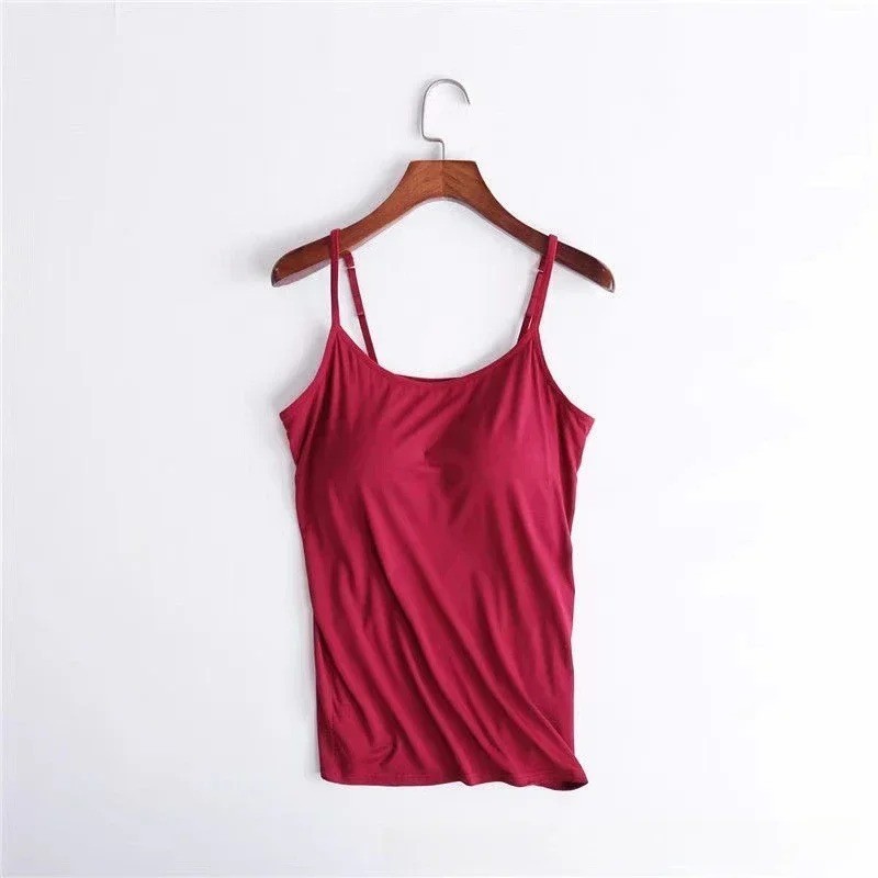 Share Women’s Camisole with Built in Shelf Bra Spaghetti Strap-Vest Padded Tank