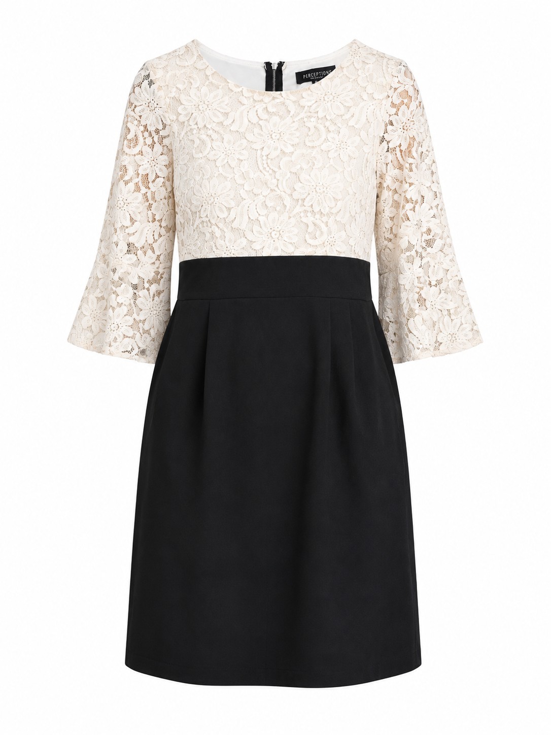 NWT Womens Small Elegant Lace Fit Flare Dress Bell Sleeve Classic Timeless Dress