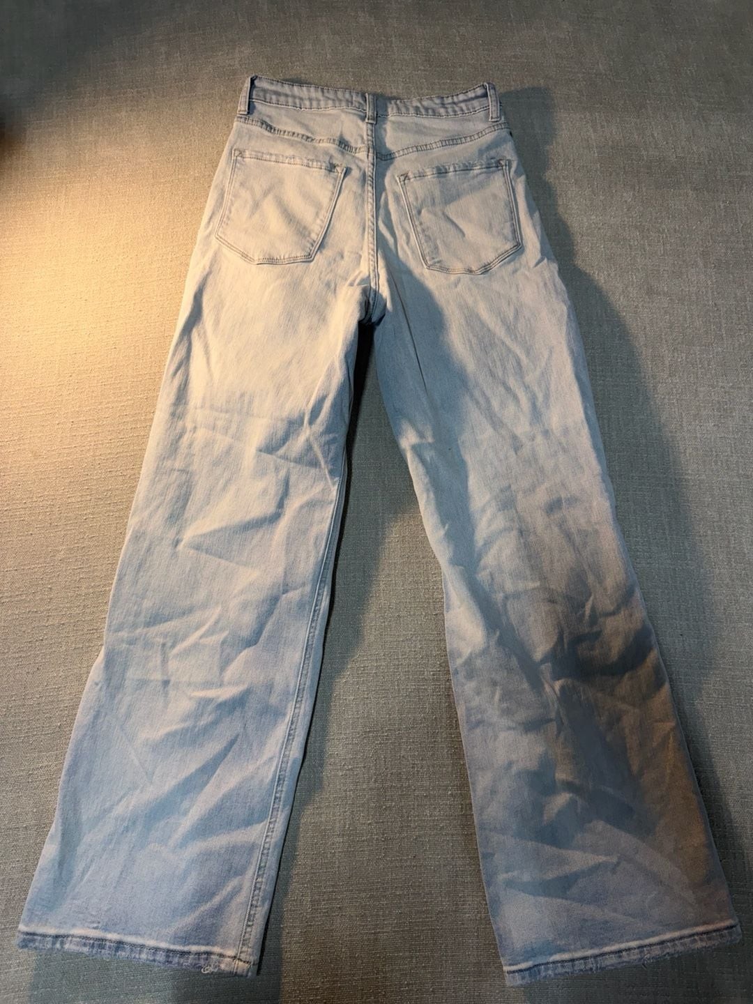 Altar’d State High Rise Distressed Wide Leg Jeans Light Wash