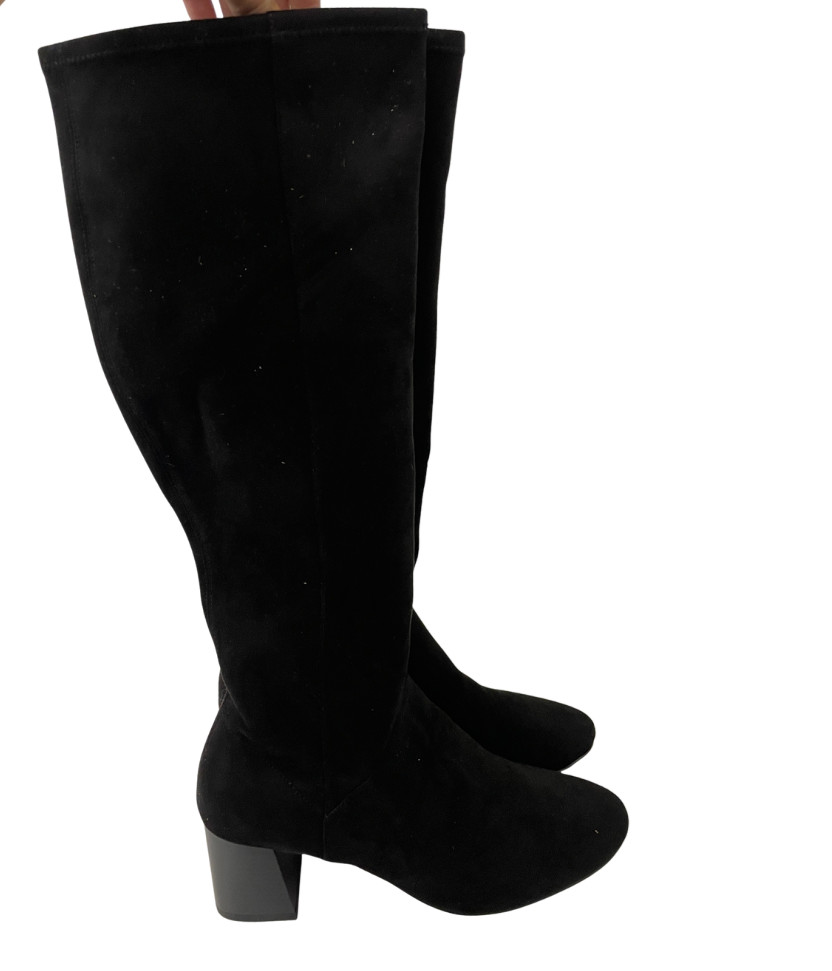 Boden Womens Cara Heeled Stretch Knee Boots Size EU 39 US 8 Black A1579 NWOB