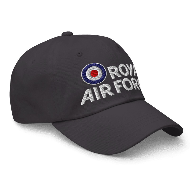 RAF Royal Air Force Logo Inspired Embroidery Dark Grey Color Classic Dad Hat