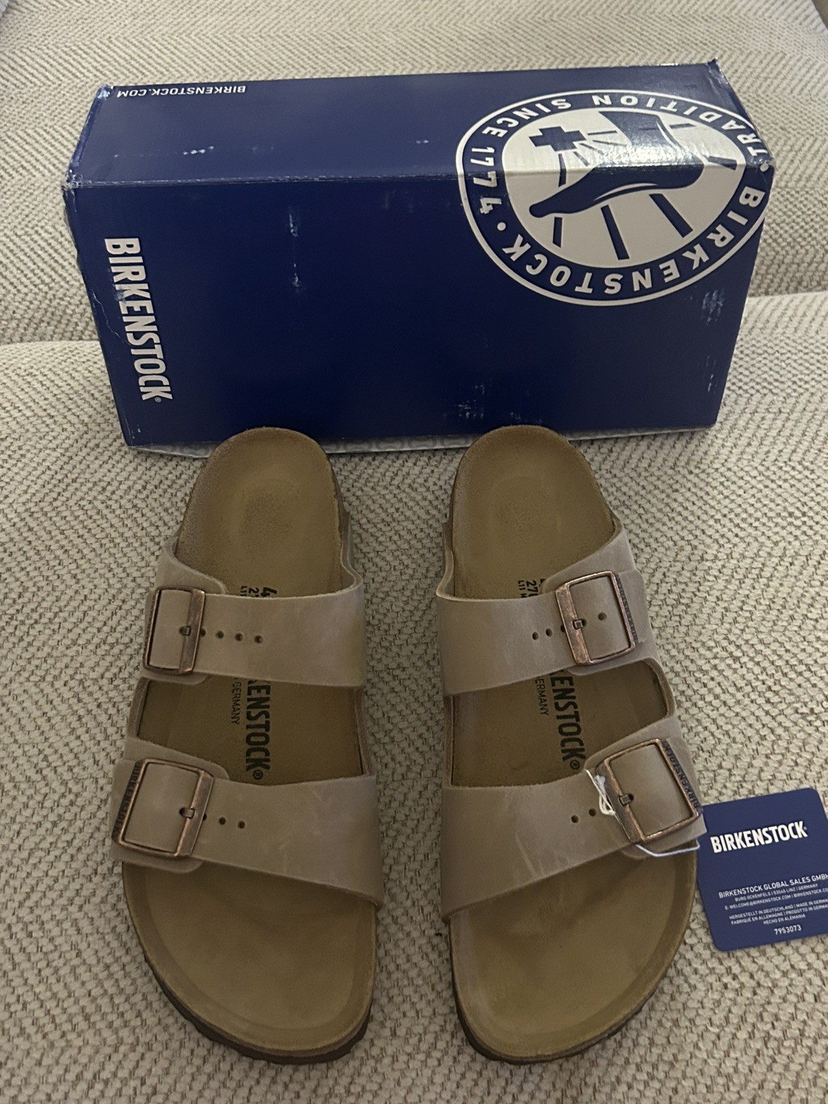 Birkenstock Arizona Leather Sandals in Tobacco Brown – Size EU 42 Narrow- New
