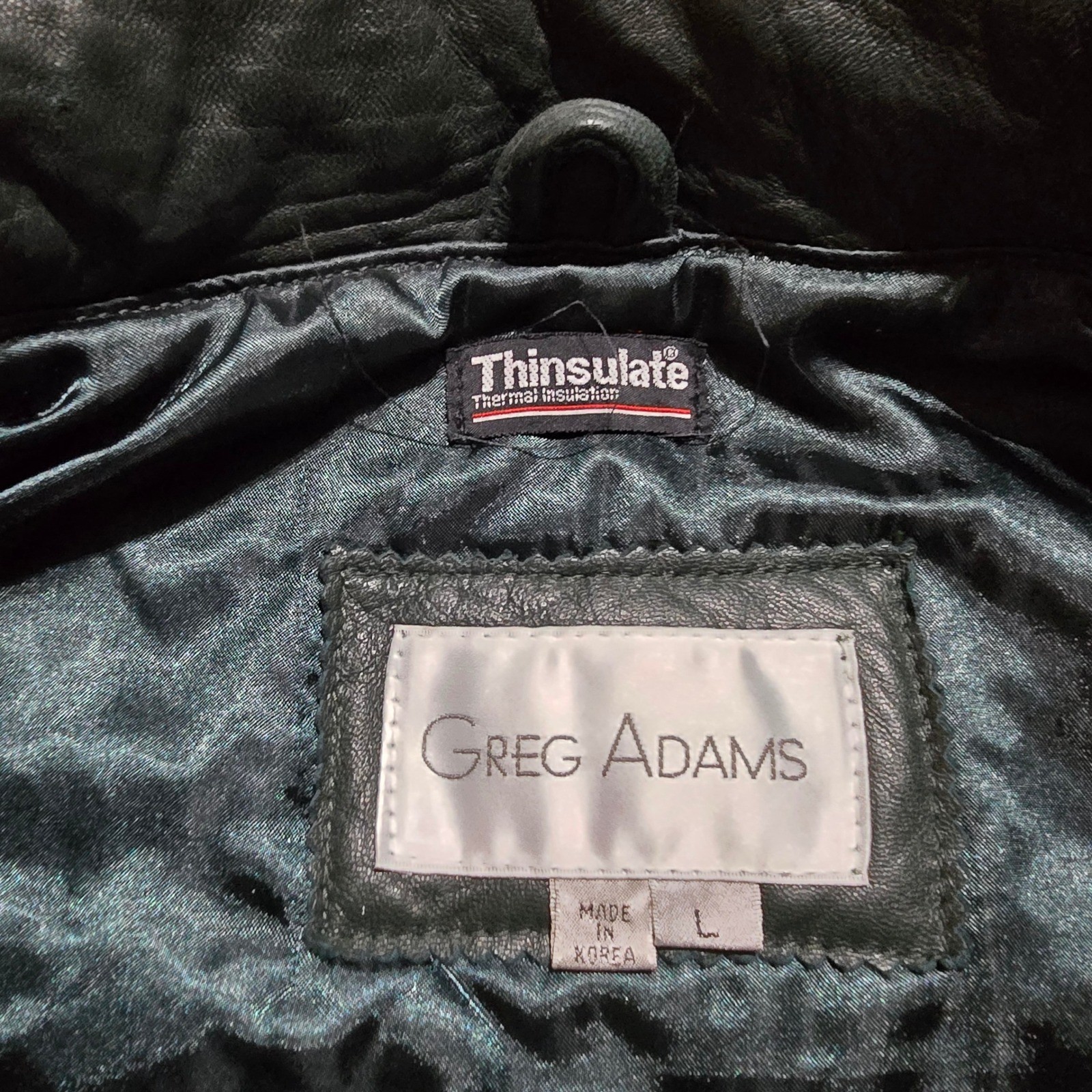 Greg Adams Leather Bomber Jacket Women Large Green Thinsulate Vintage Lined