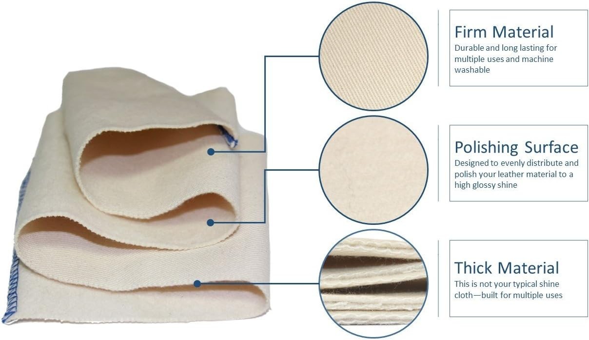 Thick Buffing Cloth for Professional Shoe Care – Machine Washable & Long-Lasting