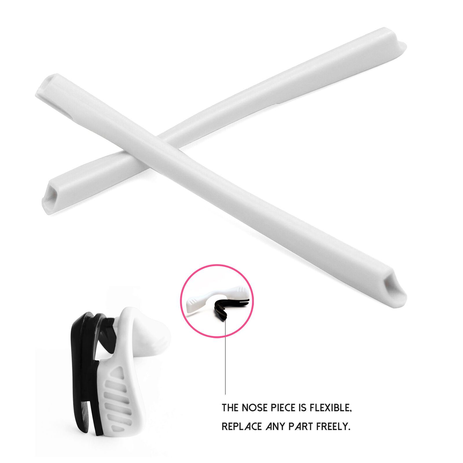 Lenslog Silicone Kit Replacement Ear Socks & Nose Piece for-Oakley M2 Frame/ XL