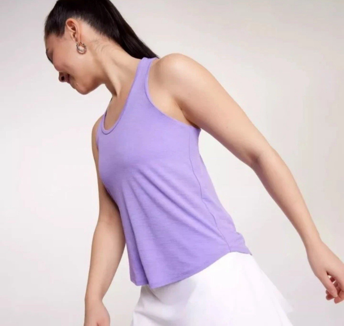 NEW Women’s CALIA UPF 50 Purple Twist Back Tank Top Size M F116