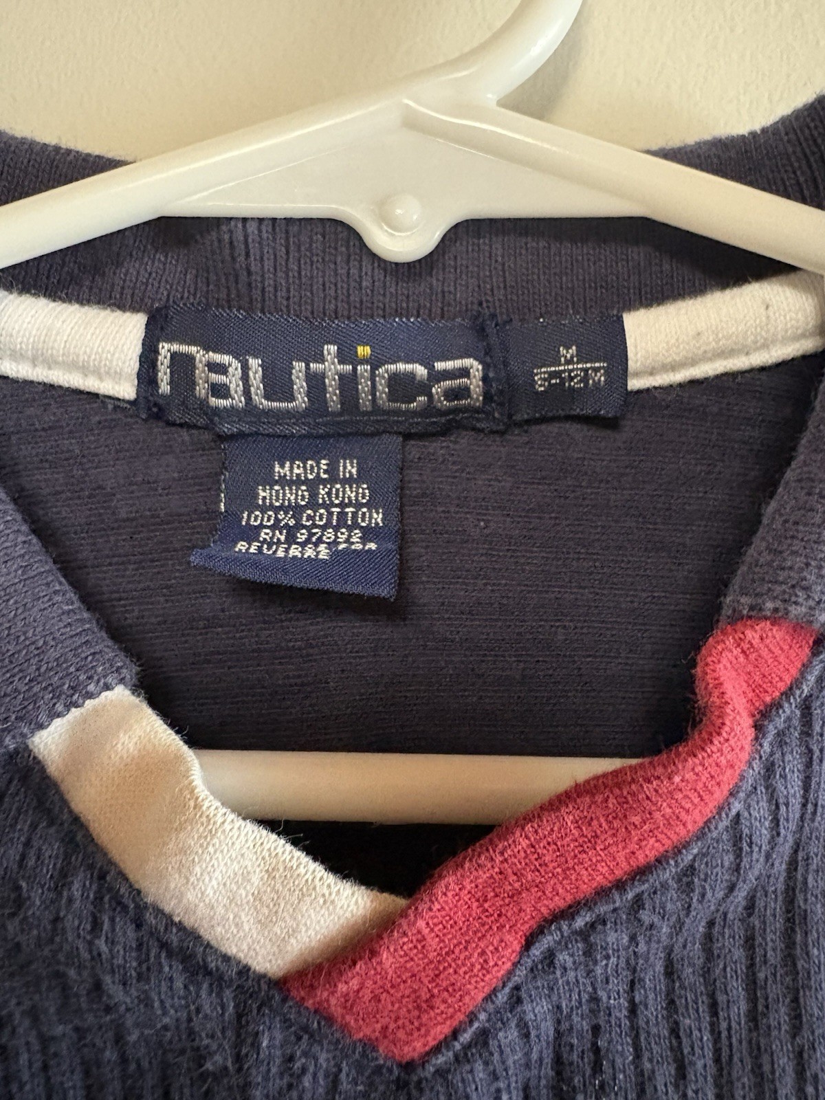 Vintage Nautica Baby Toddler Pullover Sweater 6-12M Cotton V-Neck