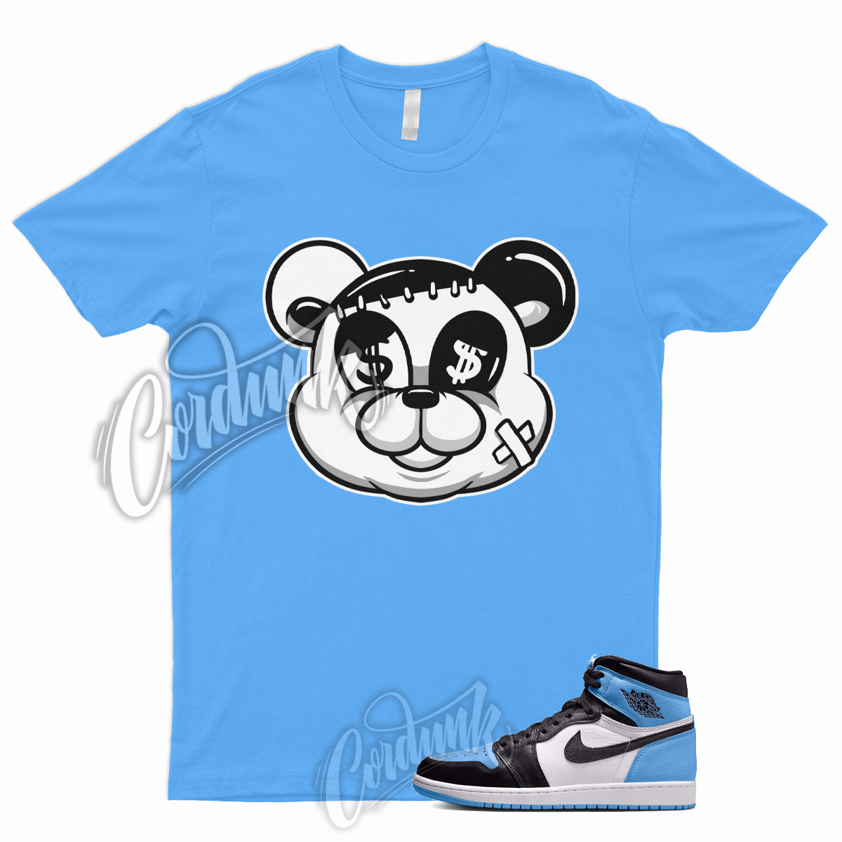 STITCH Shirt to Match 1 Retro High OG UNC Toe University Blue 2 3 4 5 6 7 12 13