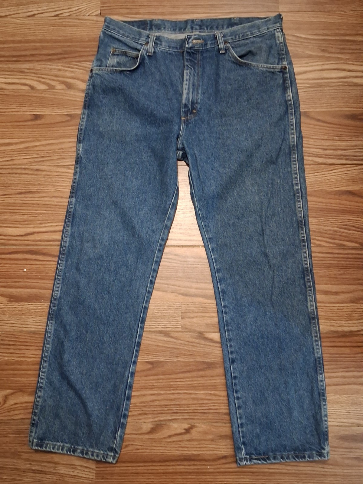 Wrangler Jeans 5 Star Premium Dark Stonewash 35×30 Regular Straight, Higher Rise