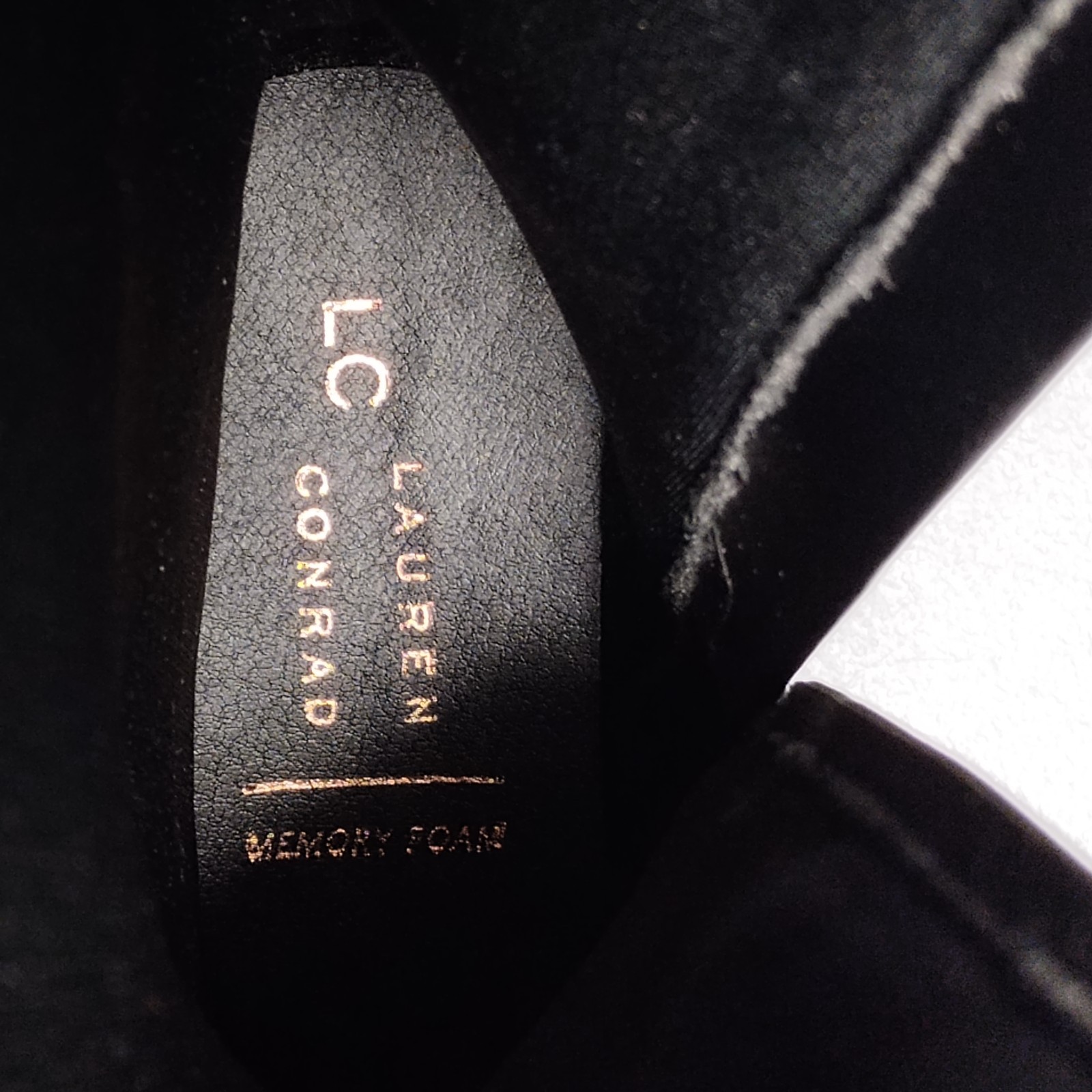 LC Lauren Conrad Marolyn Tall Boots Womens Size 5.5 Black Memory Foam Side Zip