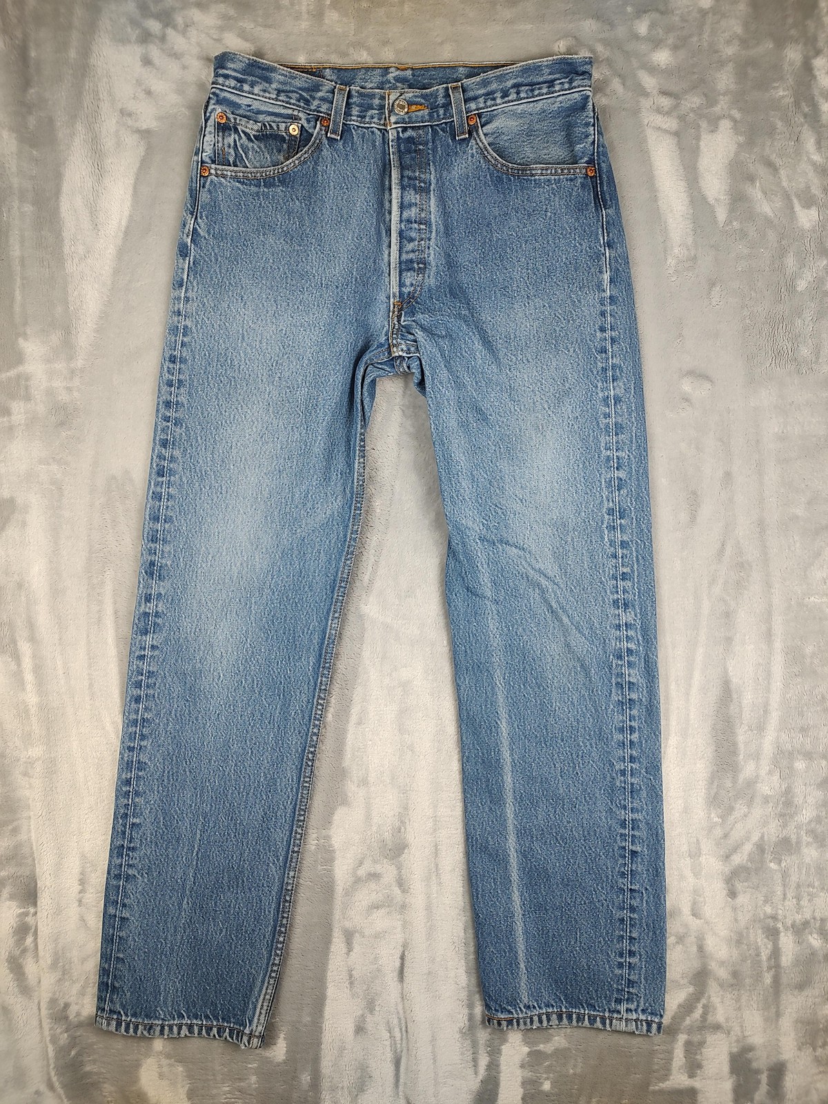Levis 501 Jeans Mens 34×36 Blue Button Fly Straight Leg 100% Cotton Denim Pants
