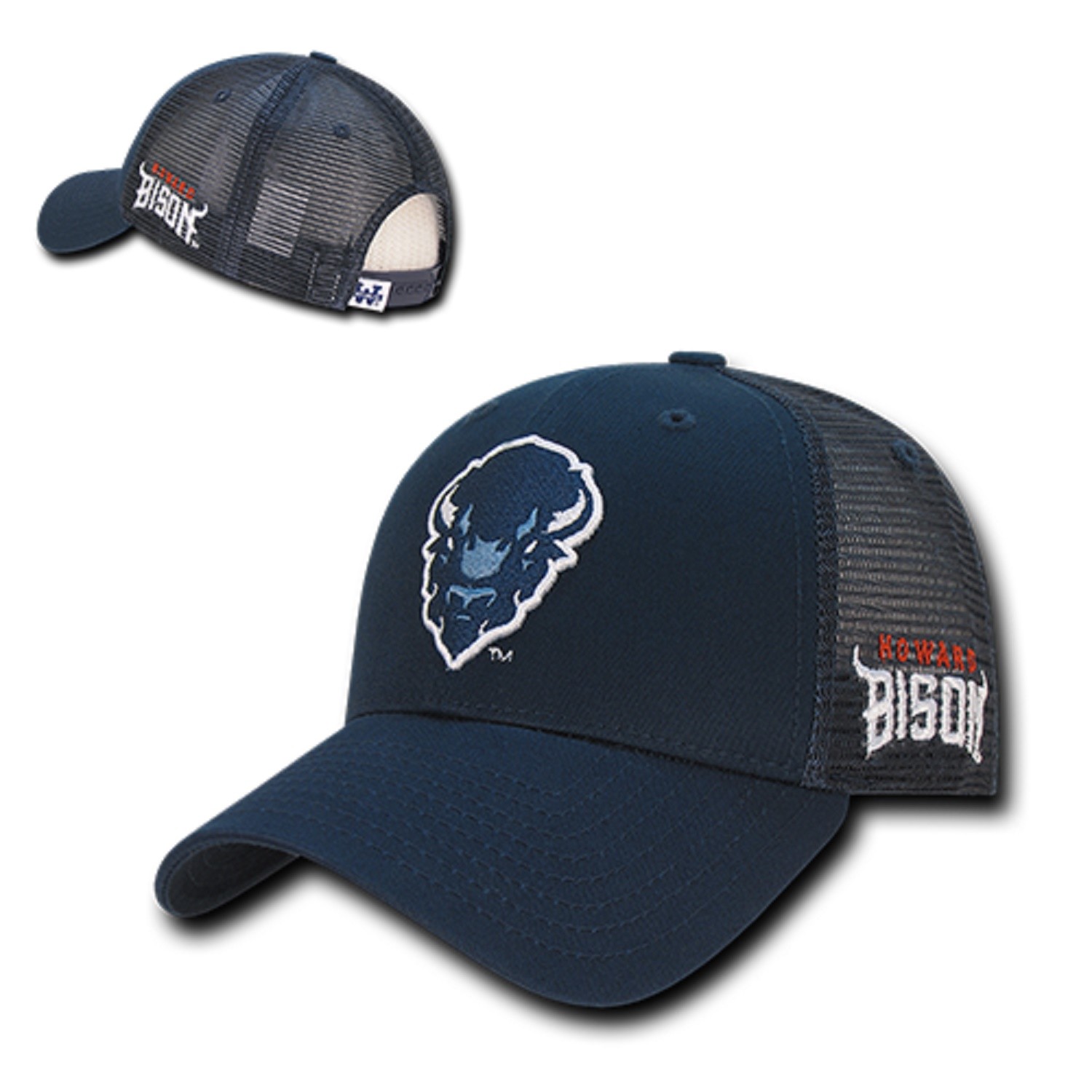 Howard University Bison HU Structured Trucker Mesh Baseball Snapback Cap Hat