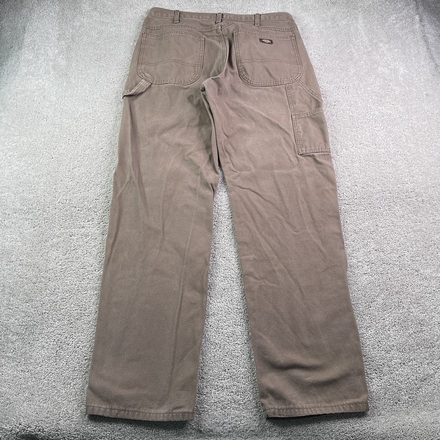 Dickies Pants Mens 34×34 Brown Carpenter Utility Canvas Workwear Hammer Loop