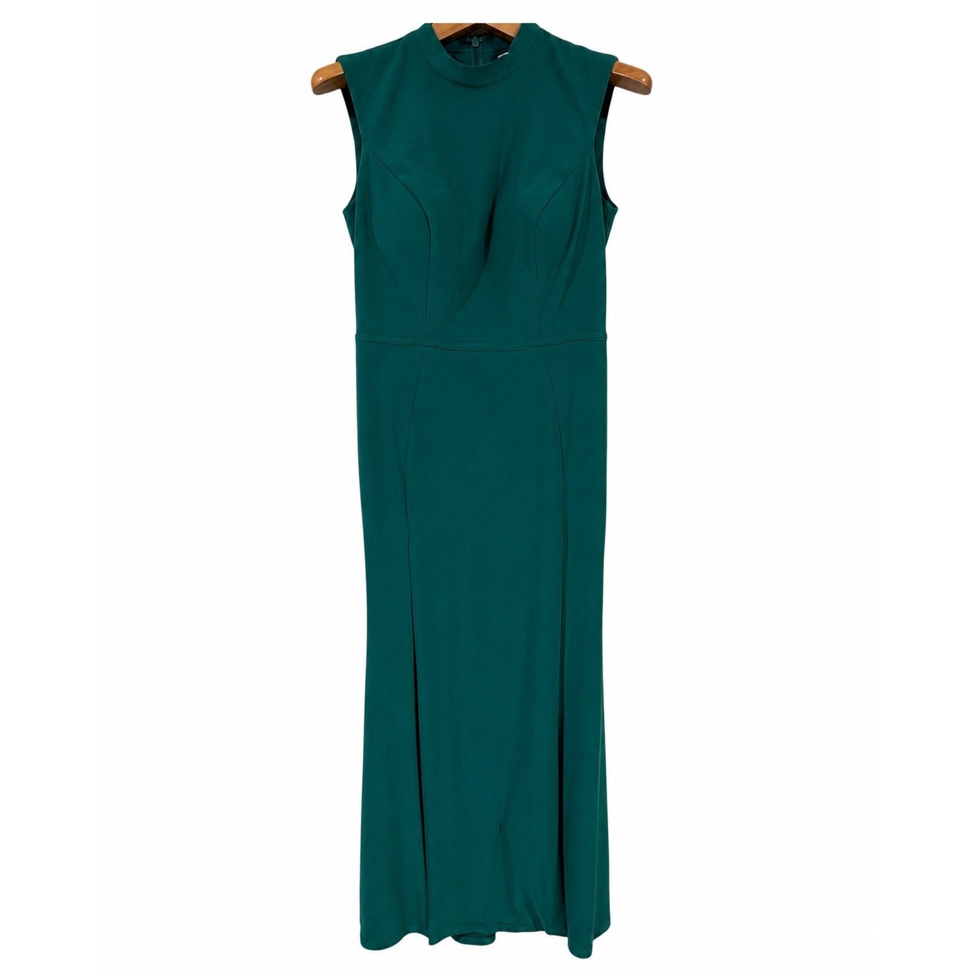 Ieena for Mac Duggal Size 6 Emerald Green High Neck Double Slit Formal Gown