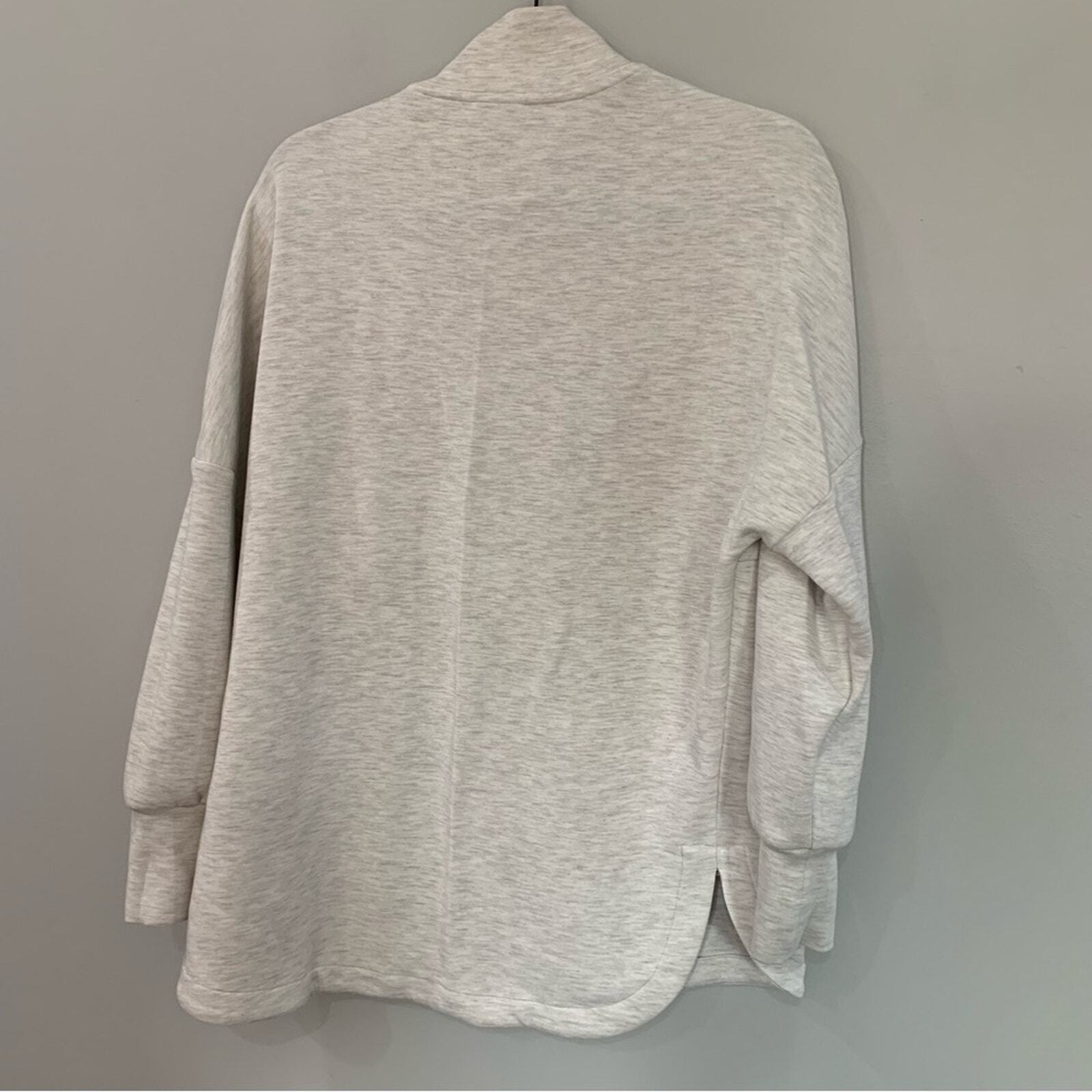 Varley Jacket Bay Sweat Light Doubleface in Light Grey Marl
