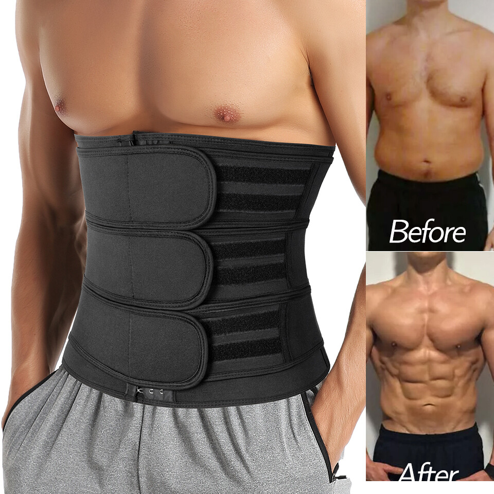 Men’s Waist Trainer Corset Sauna Sweat Yoga Slimmer Belt Weight Loss Body Shaper