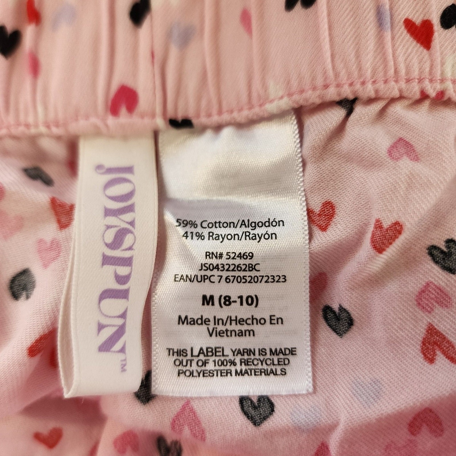 Joyspun Pink Heart Lounge Shorts Women’s Medium Pajama Sleep Shorts
