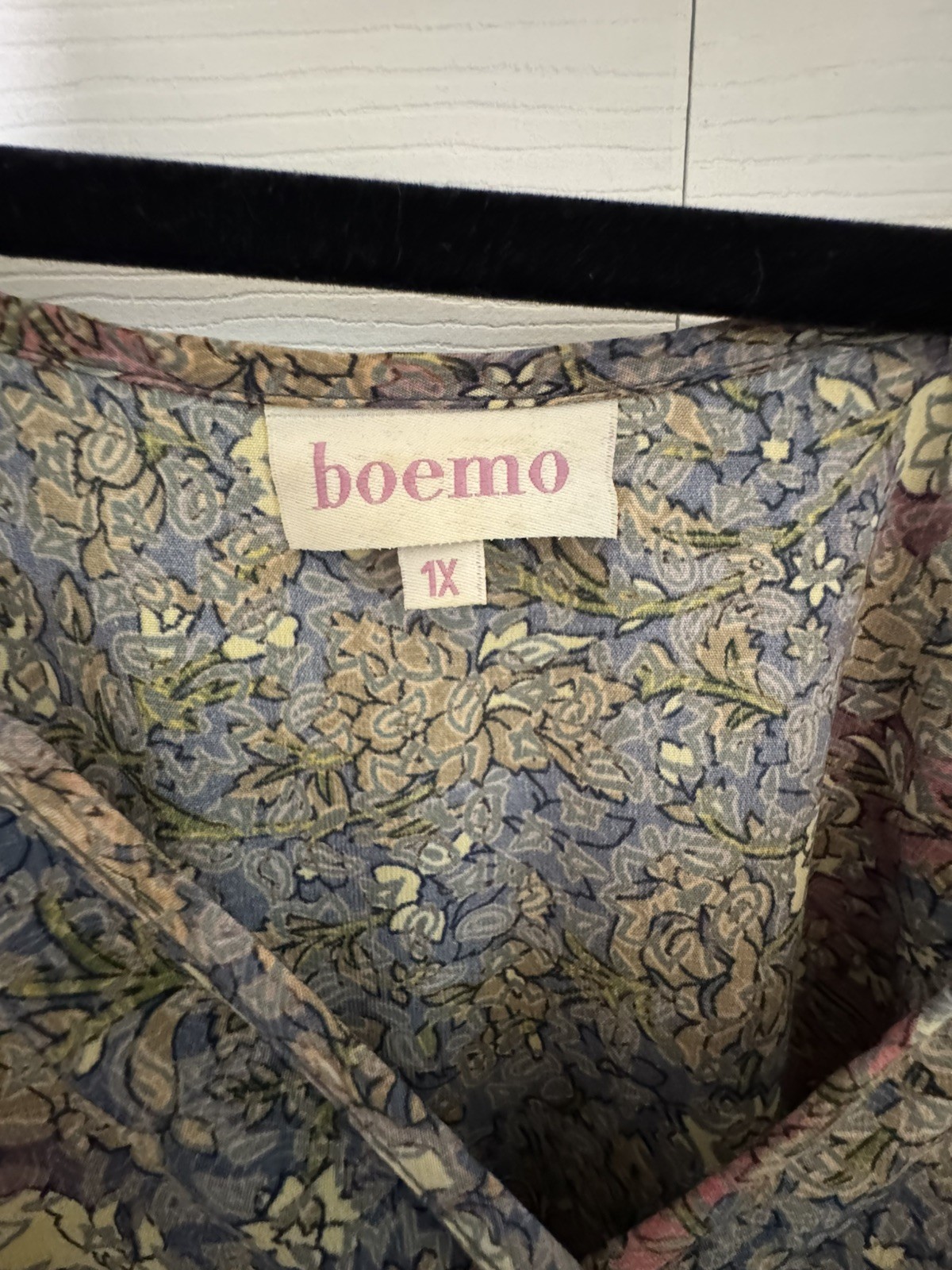 Anthropologie Boemo Maxi Dress Size 1X Pink Green Smocked Tiered