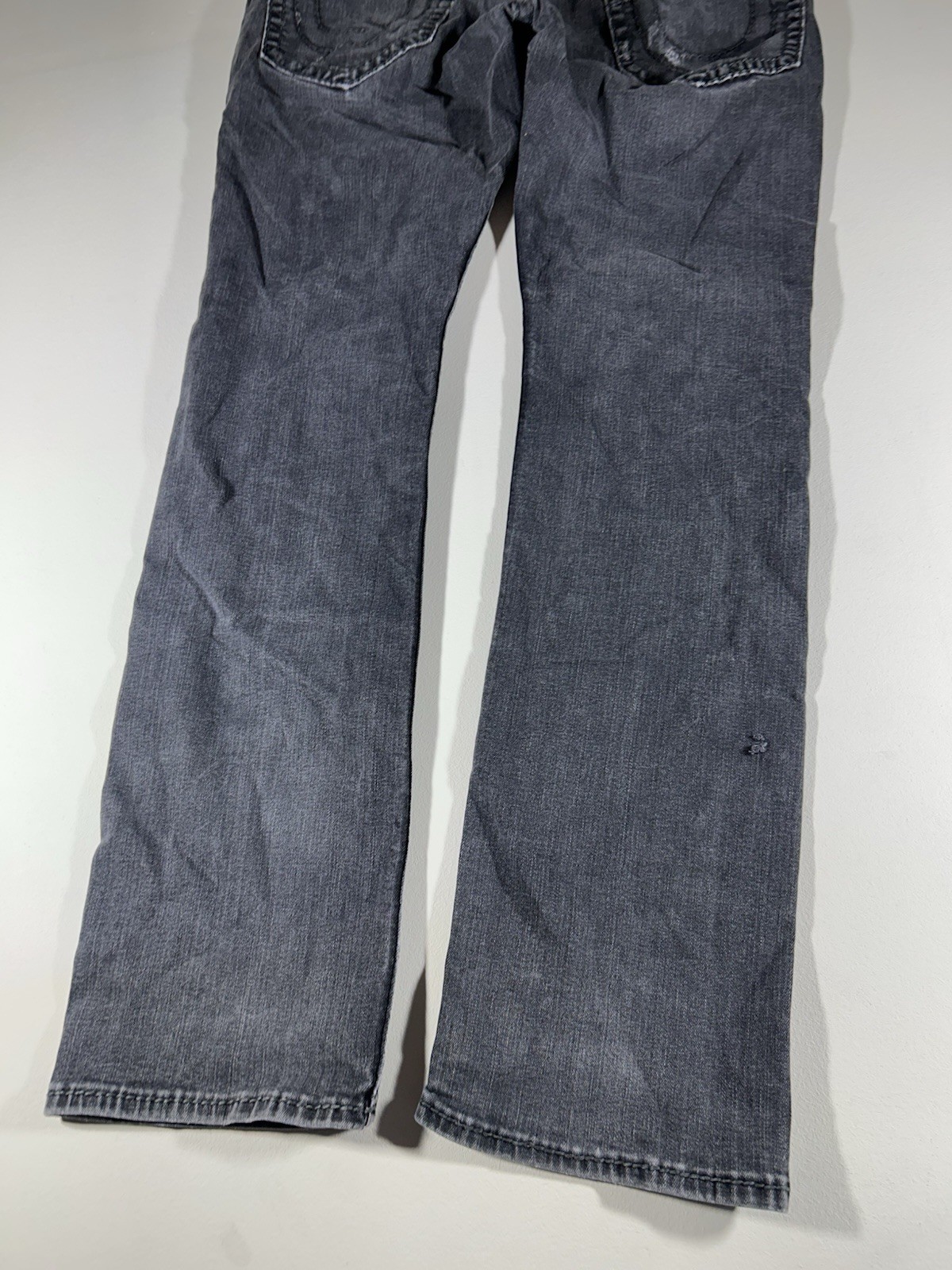 (Super Thrashed Distressed) True Religion Ricky Flap Big T Jeans 32×32 Grey