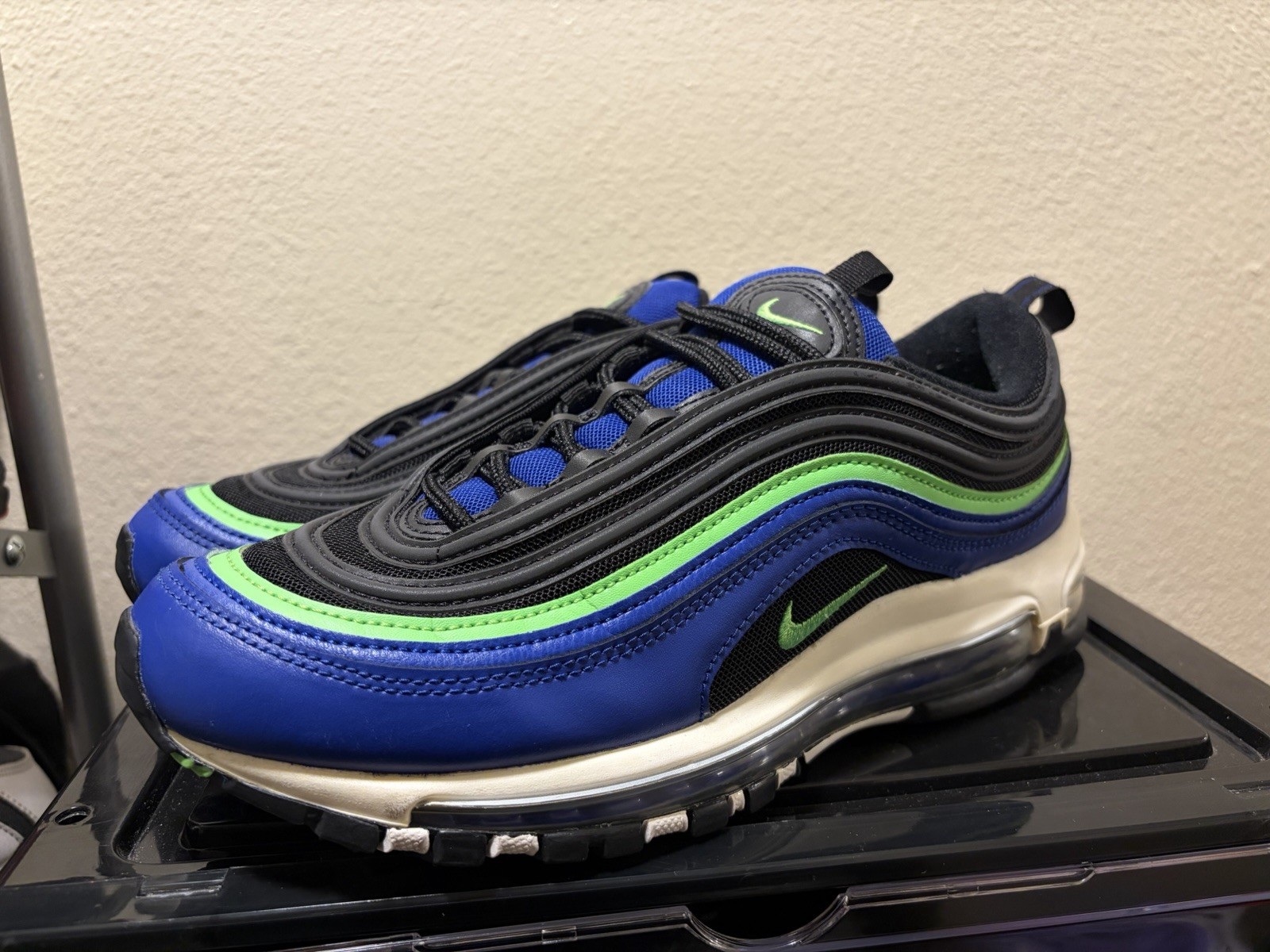 Nike Air Max 97 Royal Blue Neon Men’s Low Top Lace-Up Cushioned CW5419-400