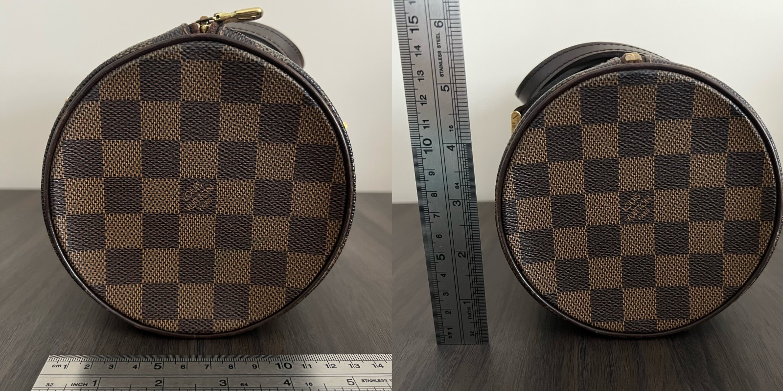 Authentic Louis Vuitton Damier Ebene Papillon 26 Handbag Brown