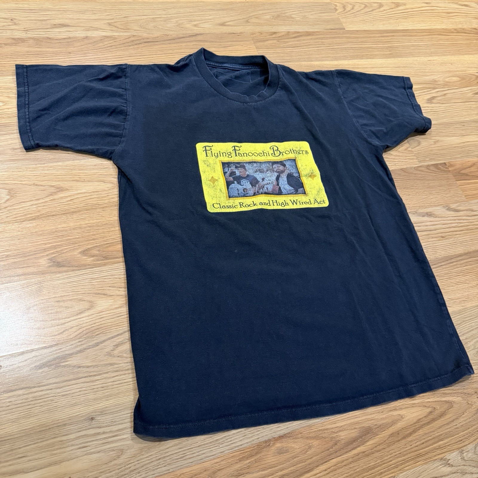 Vintage Flying Fanoochi Brothers Classic Rock T Shirt Local Band Tee Mens Medium