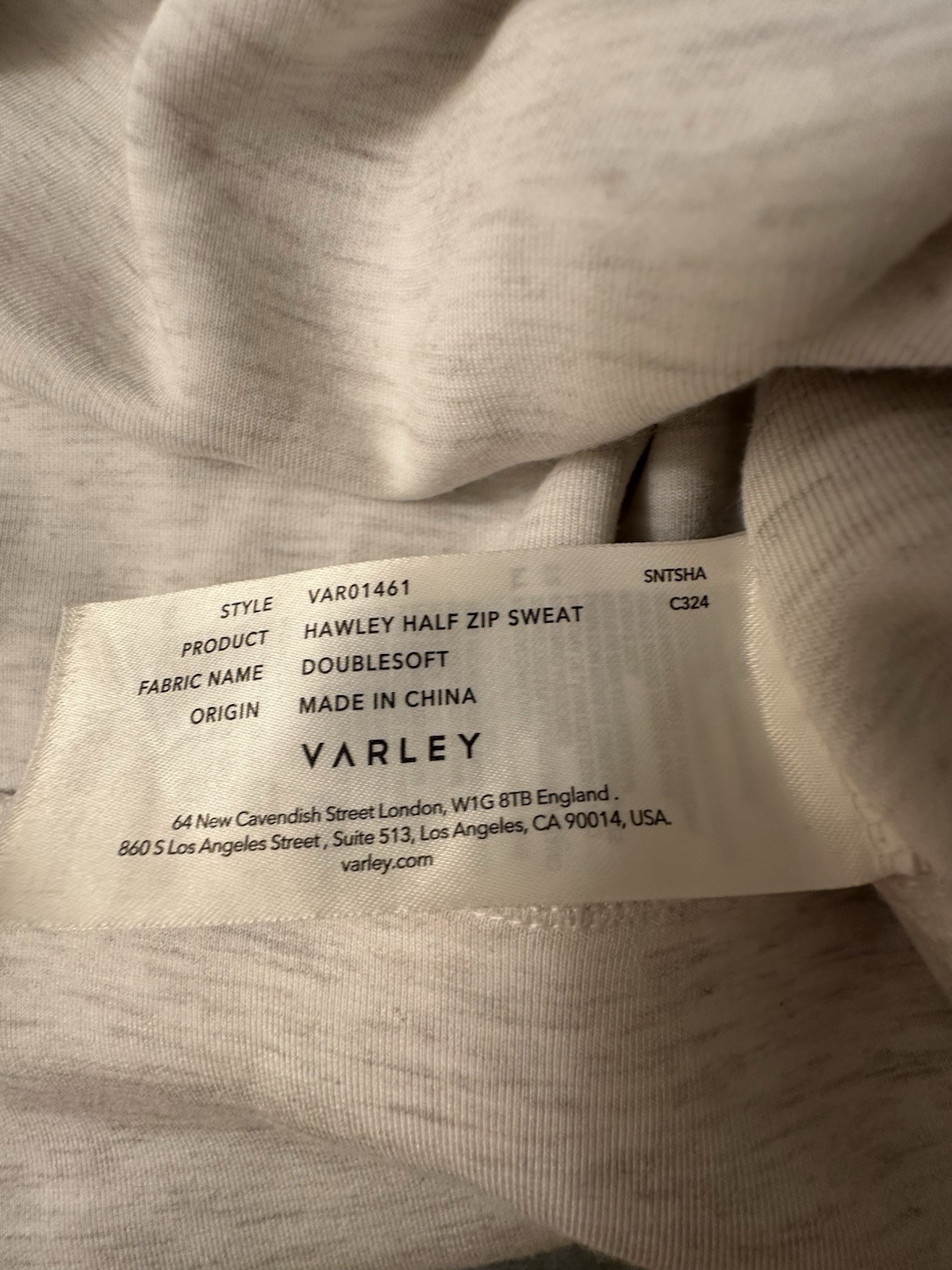 Varley Hawley Half Zip Doublesoft Sweatshirt Size L