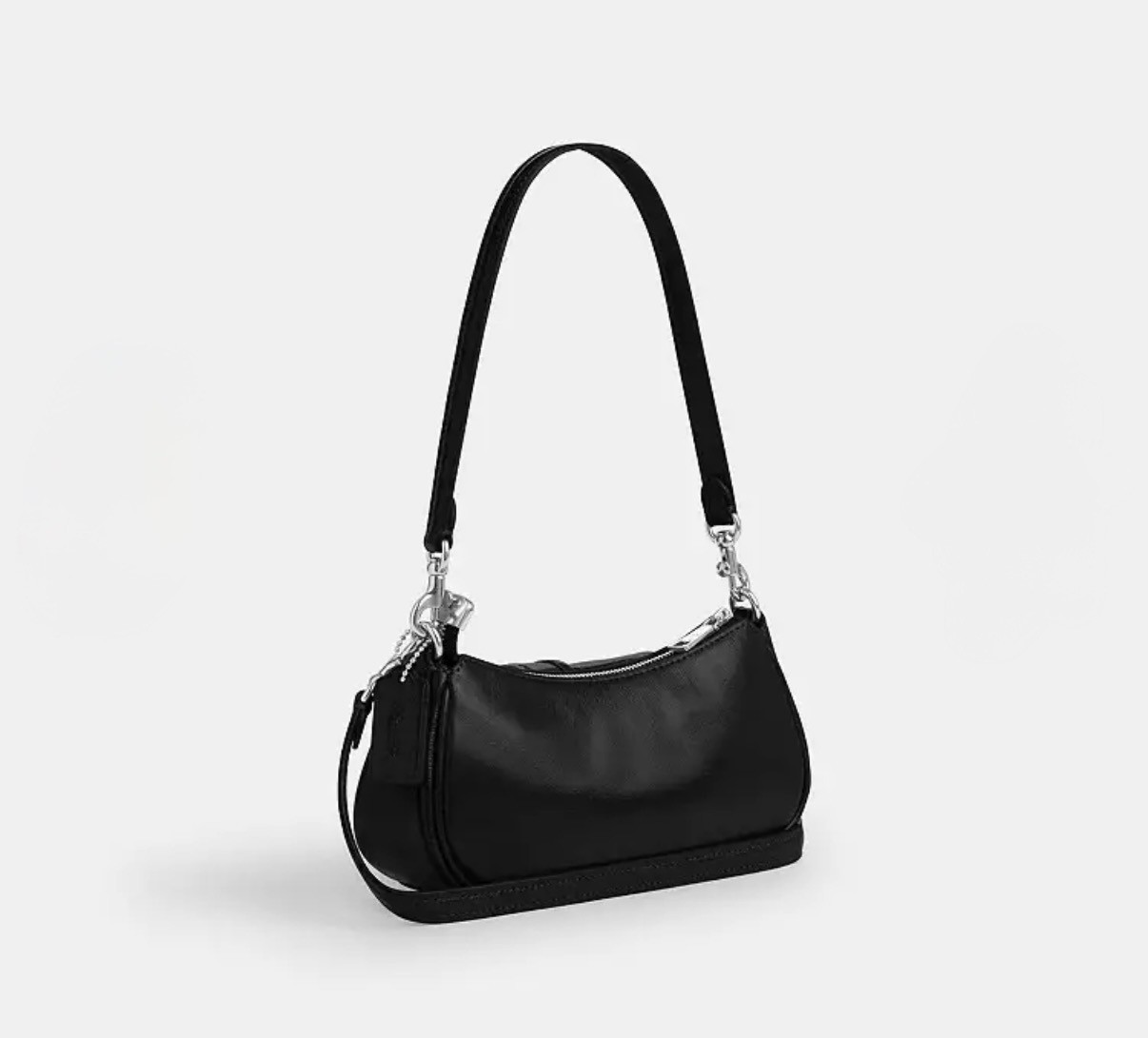 COACH ASHTON MINI SHOULDER BAG | BLACK GLAZED LEATHER | SILVER HARDWARE | NWT!