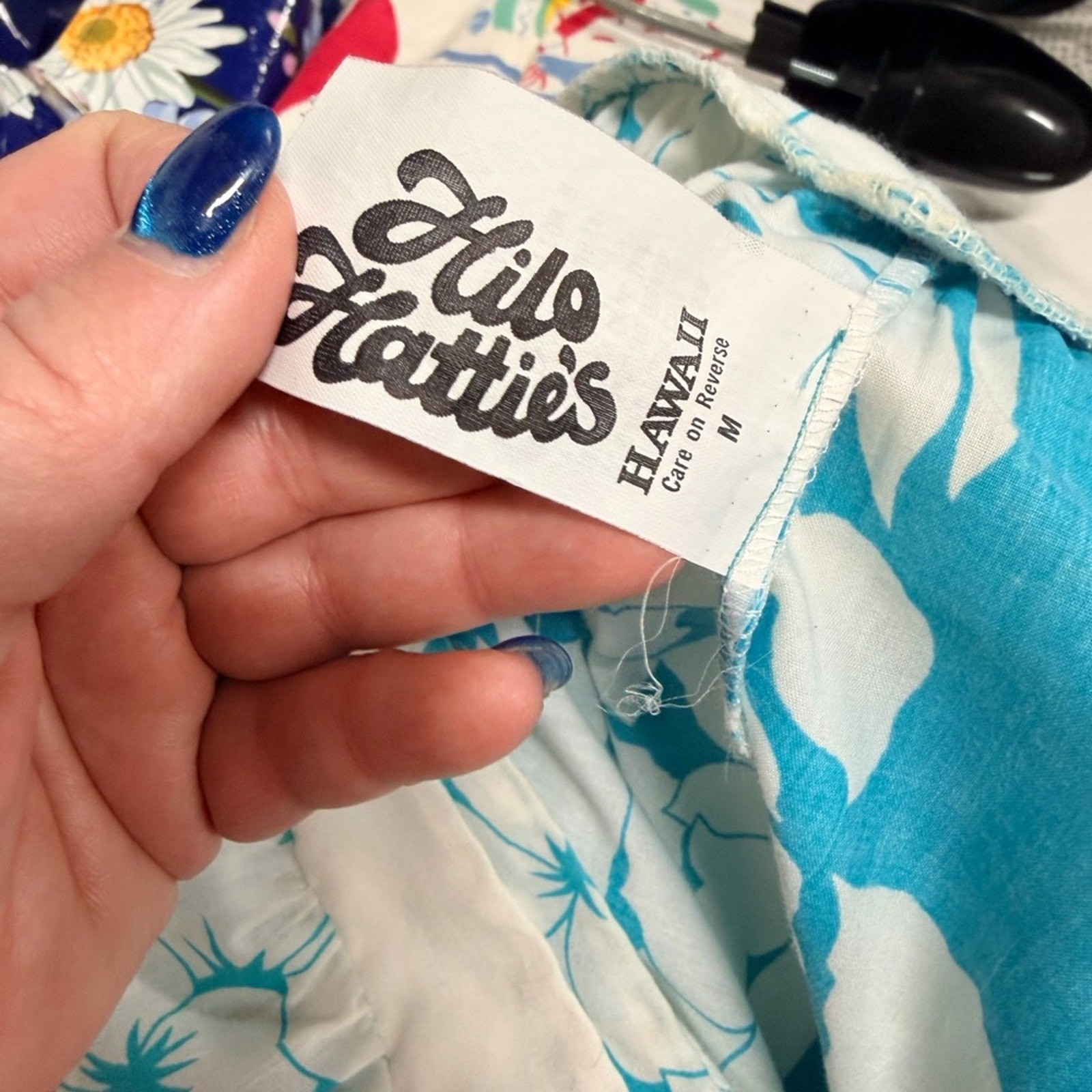 Hilo Hattie Turquoise and White Floral Maxi Dress