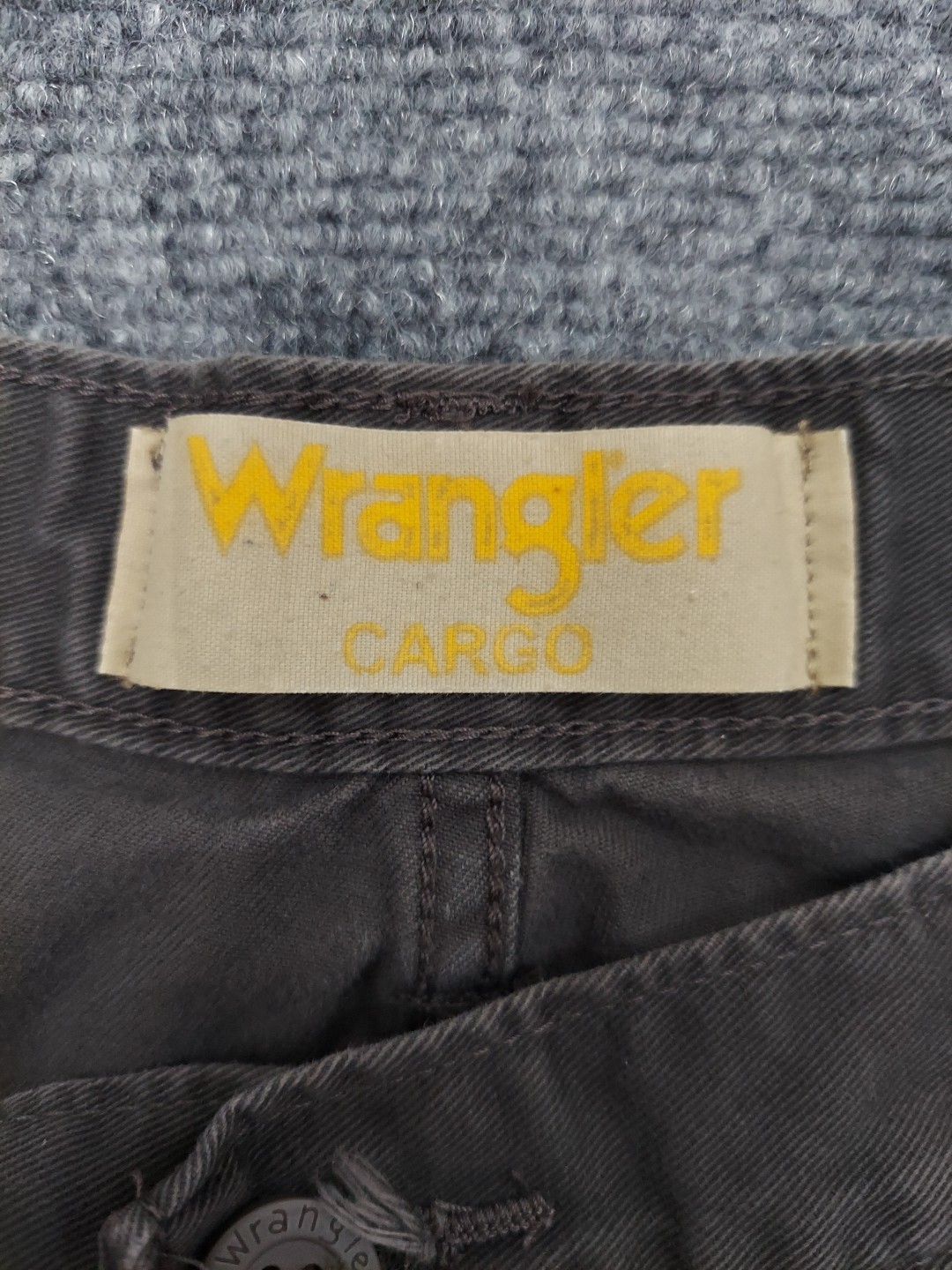 Wrangler Cargo Jeans Pants Mens 32×32 Gray Utility Outdoor Workwear Tag sz 34×34
