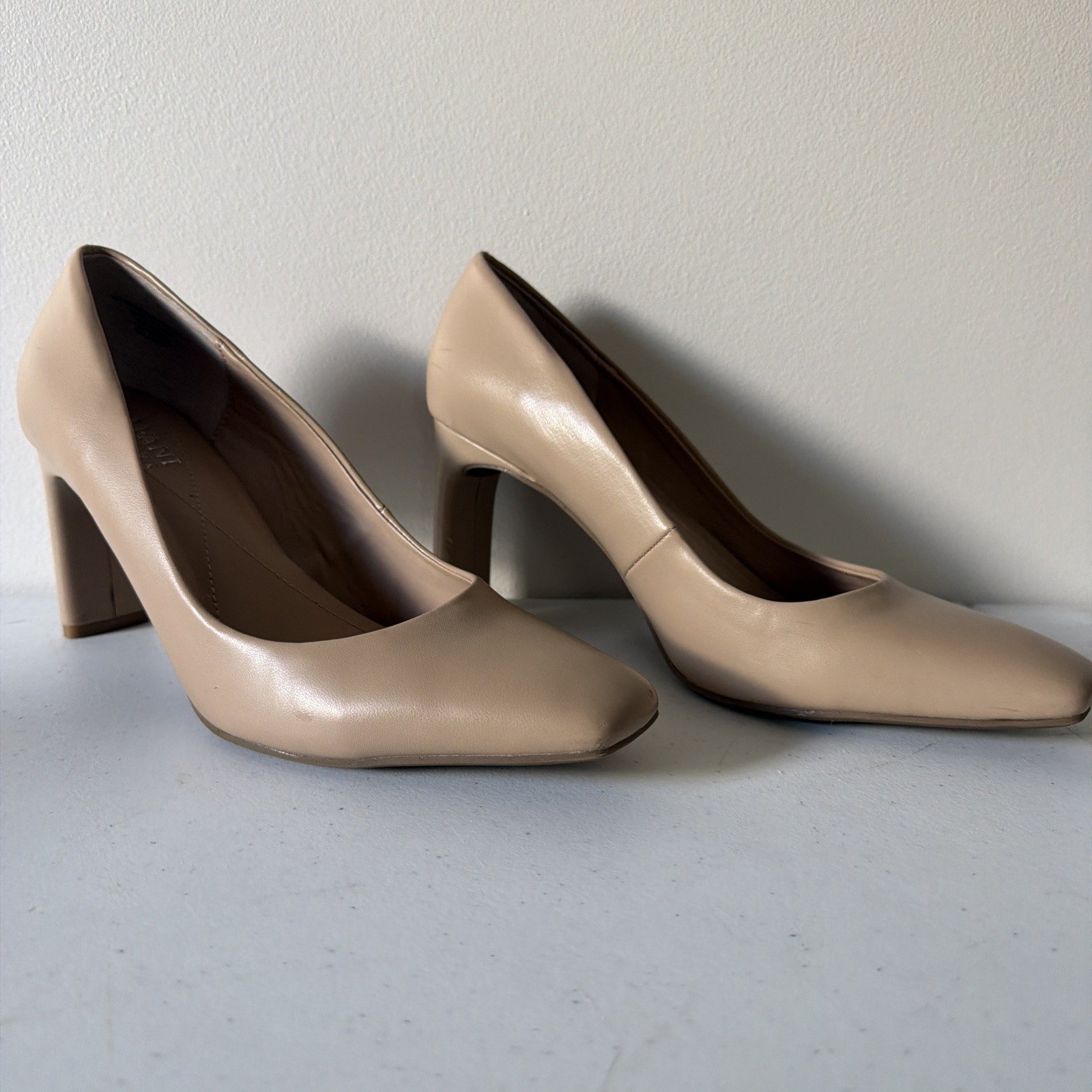 Alfani Women Tarah Square Toe Pump Heels Size US 8 Beige
