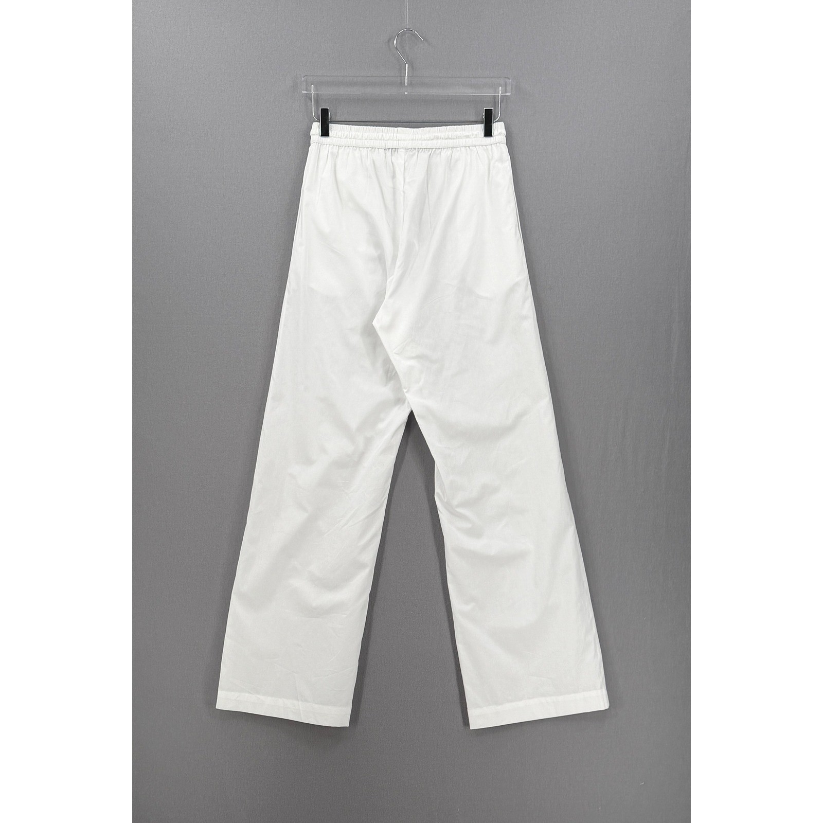 ENZA COSTA Poplin Resort Pant Womens Small White Cotton Wide Leg Drawstring NEW