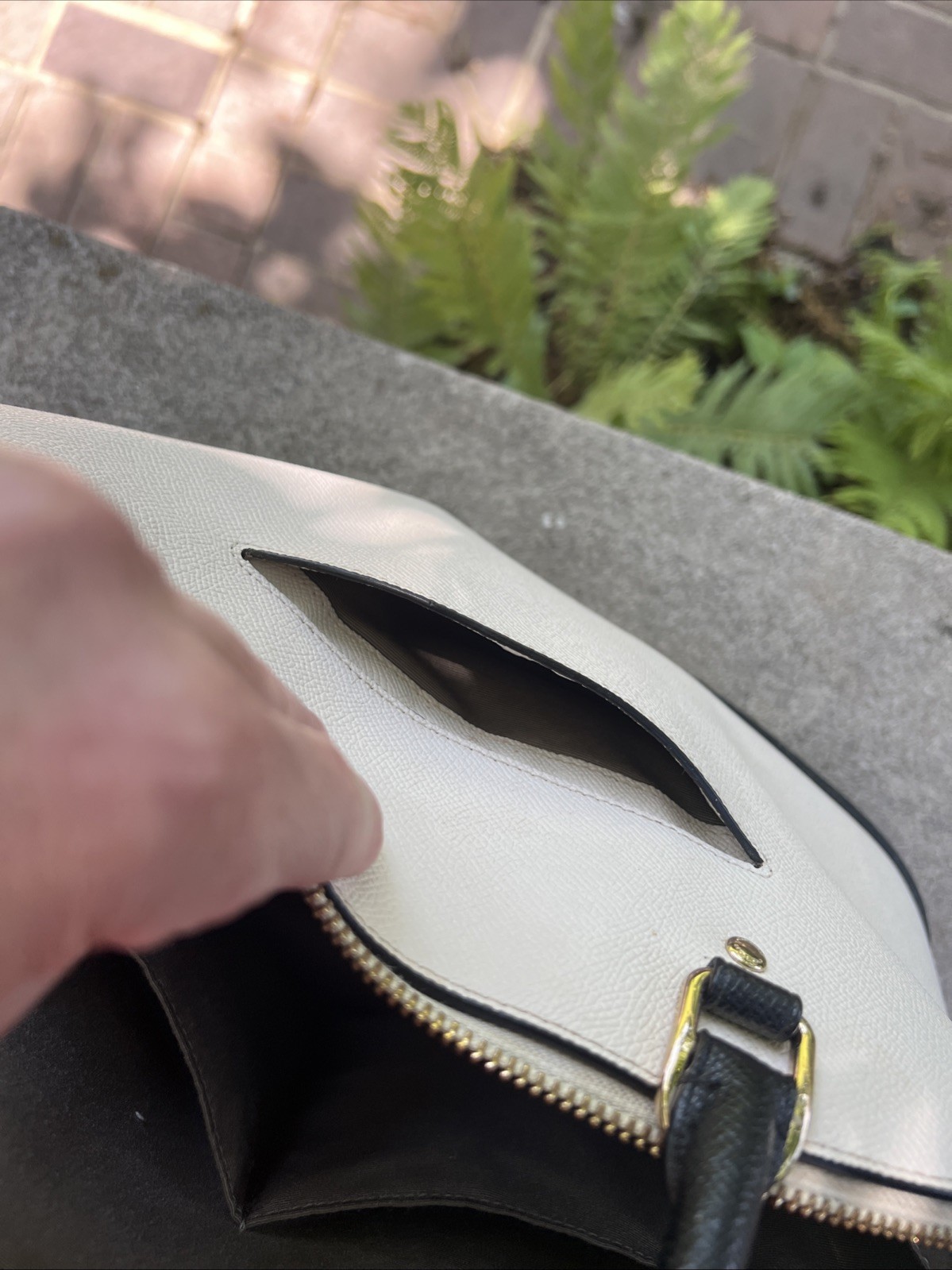 Coach Crossgrain Leather Dome Sierra Satchel -Cream & Taupe Elegant, Structured