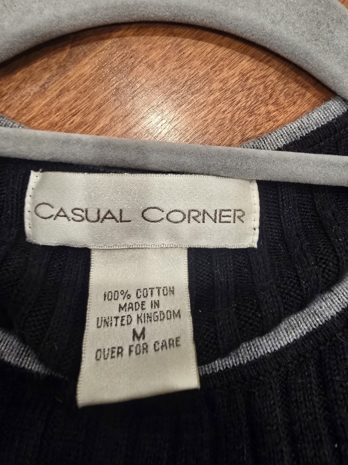 Vtg 80s/90s Casual Corner Sleeveless Ribbed Tank Top Sz M Made in Great Britain