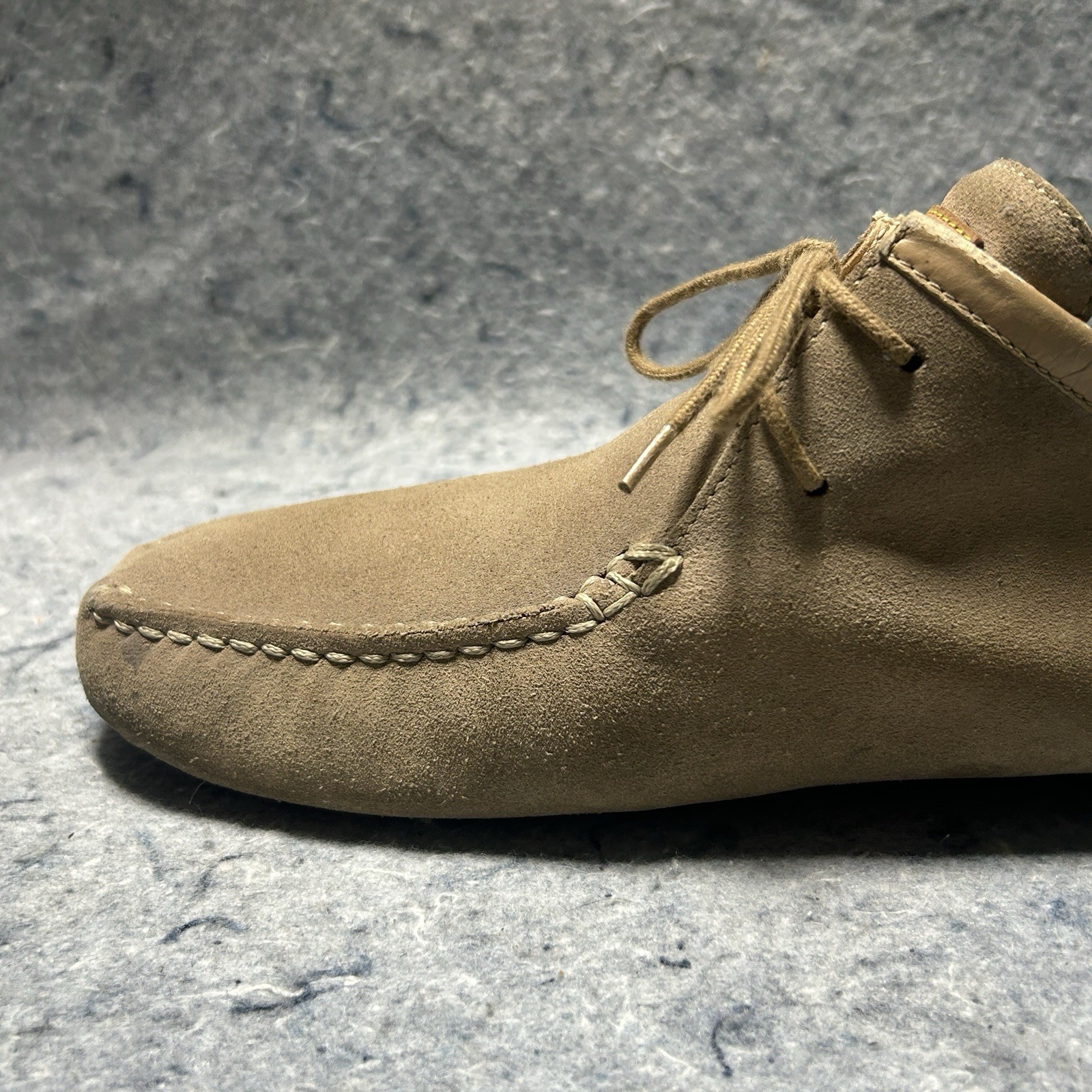 Louis Vuitton Suede TD0053 Shoes Tan Beige Size 38 Made in Italy LV