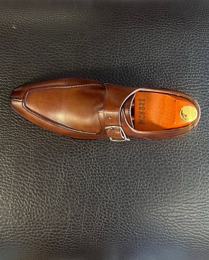 Italian leather dress shoe Monk Strap,brown Color Size 40, /42,43,45 Available