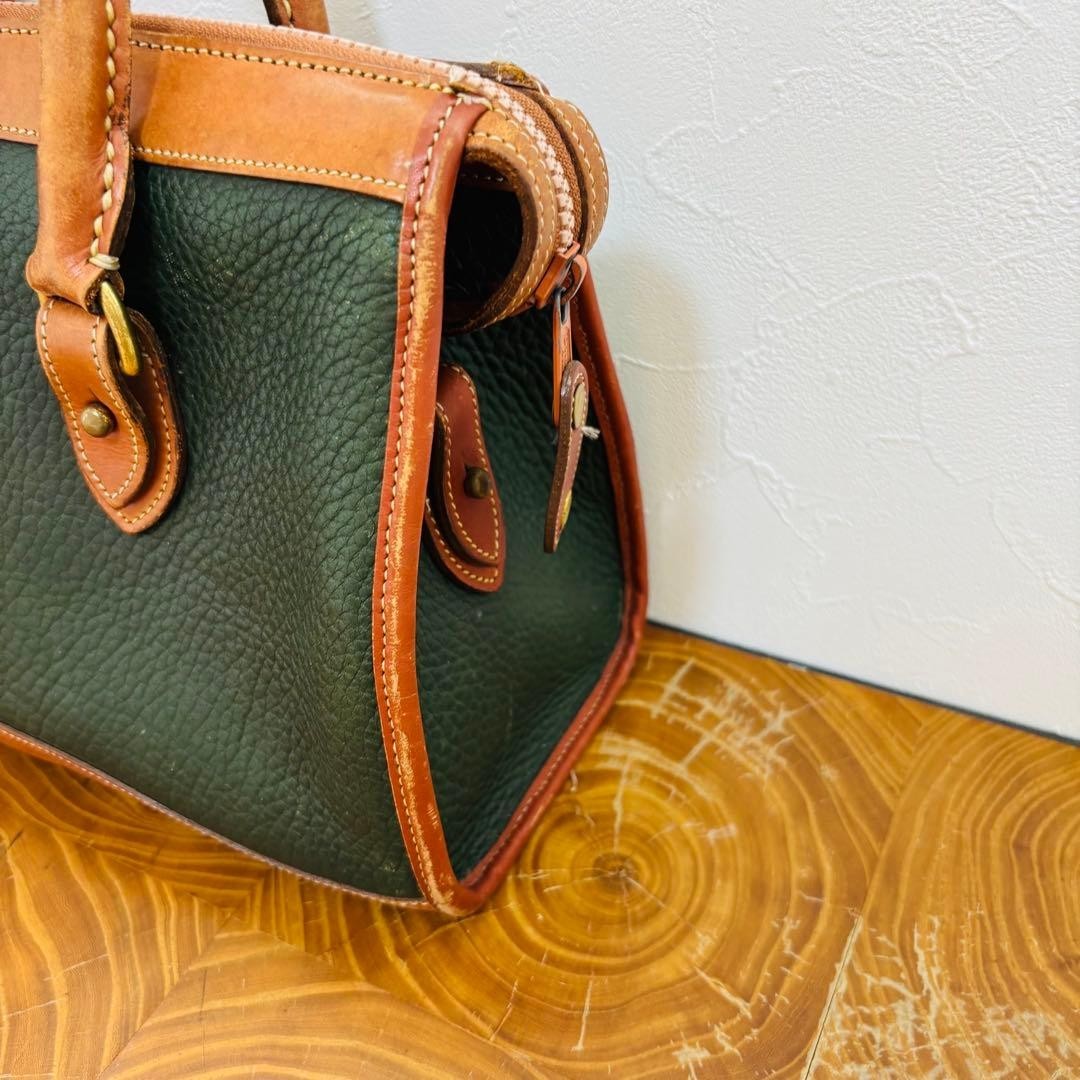 Dooney & Bourke Mini Boston Bag Green US 11.6in Pebbled Leather Vintage Japan